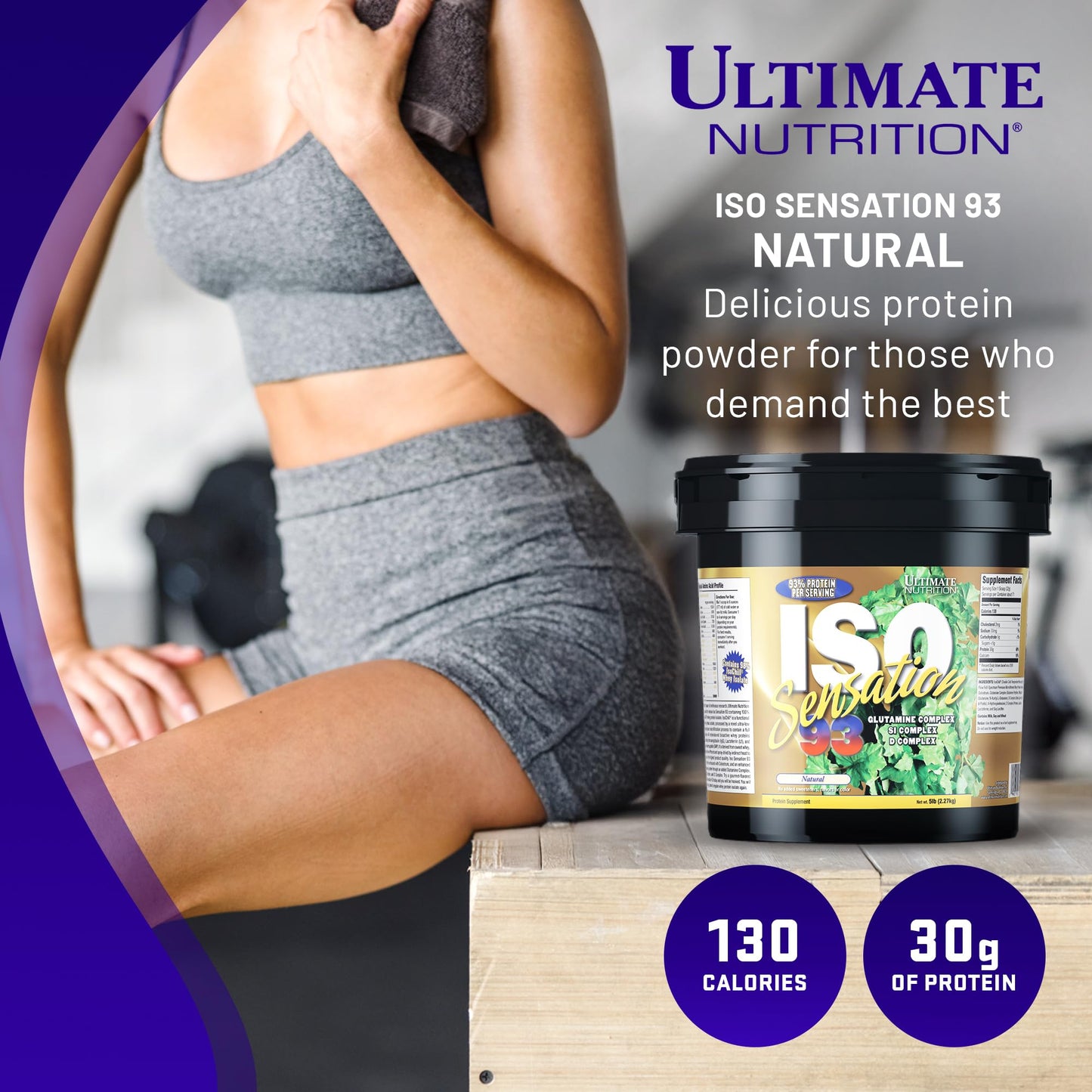 Ultimate Nutrition ISO Sensation 93 Whey Isolate Powder Natural 80 Servings