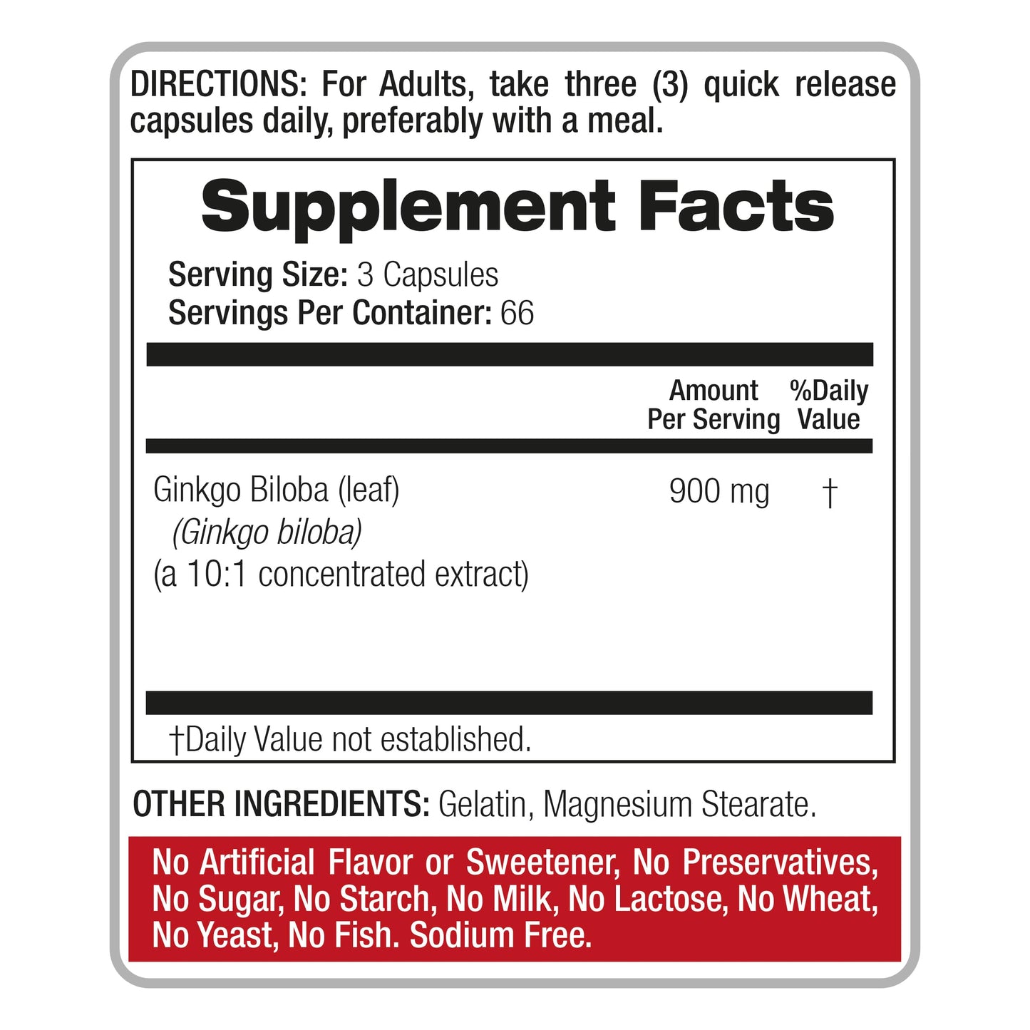 FITO MEDIC'S Ginkgo Biloba Capsules, 200 Count