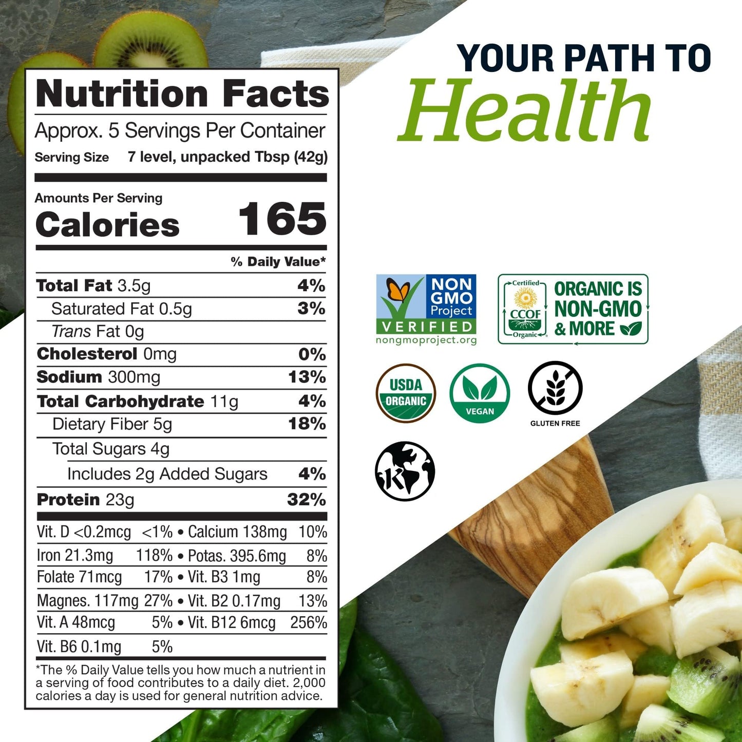 Sunfood Superfoods Organic Supergreens & Protein Powder 1.48 oz