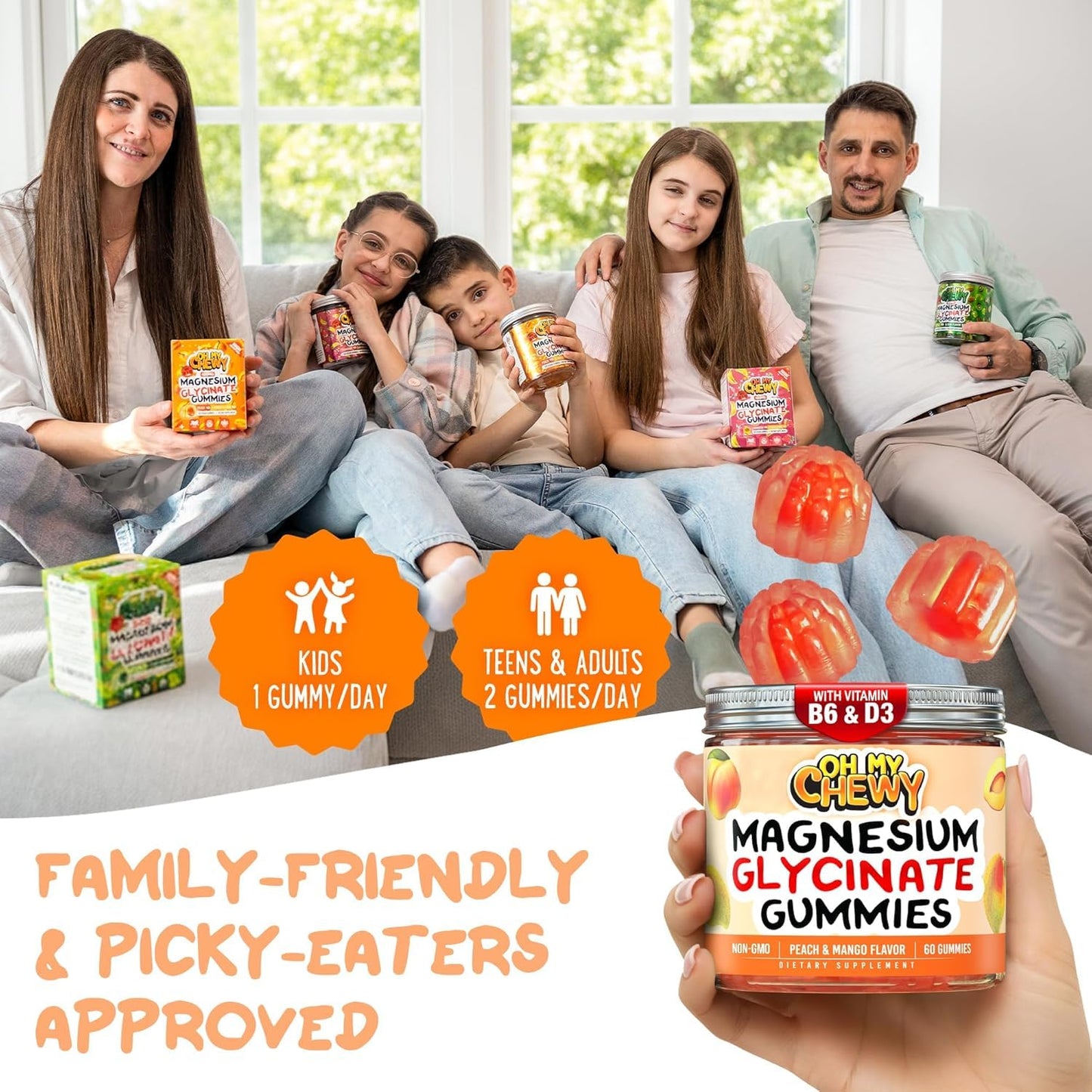 OH MY CHEWY Magnesium Glycinate 120 Gummies