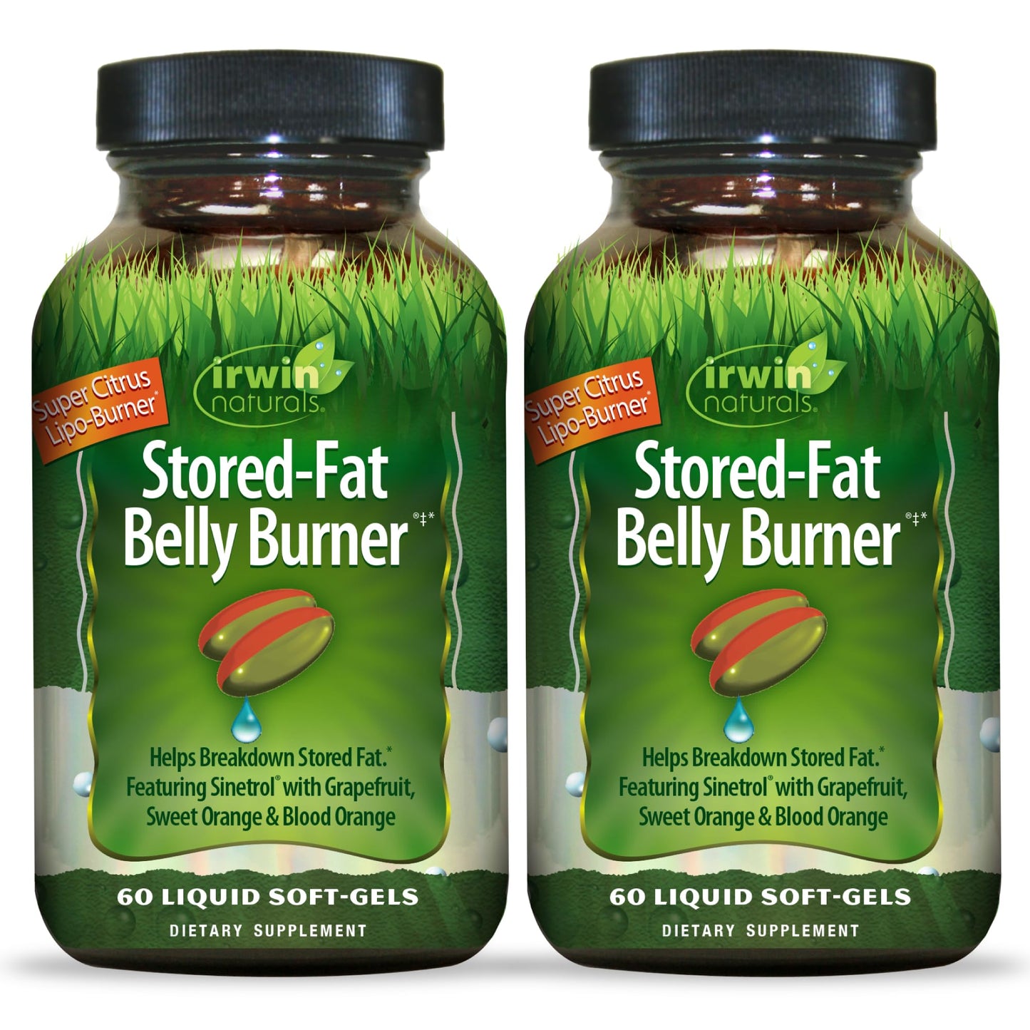 Irwin Naturals Stored-Fat Belly Burner Softgels, Pack of 2, 60-Count per Bottle