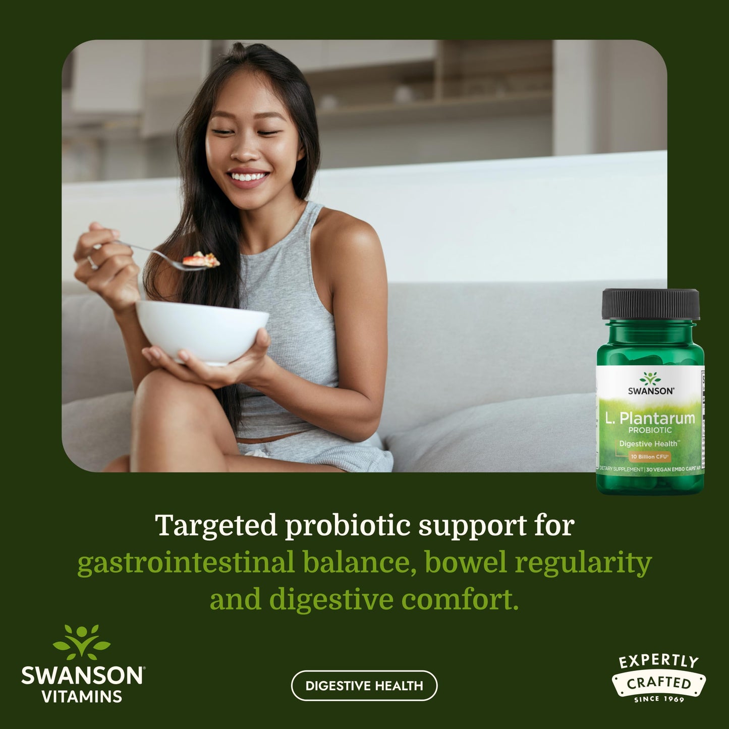Swanson L. Plantarum 10 Billion CFUs Probiotic Capsule, 30 Count