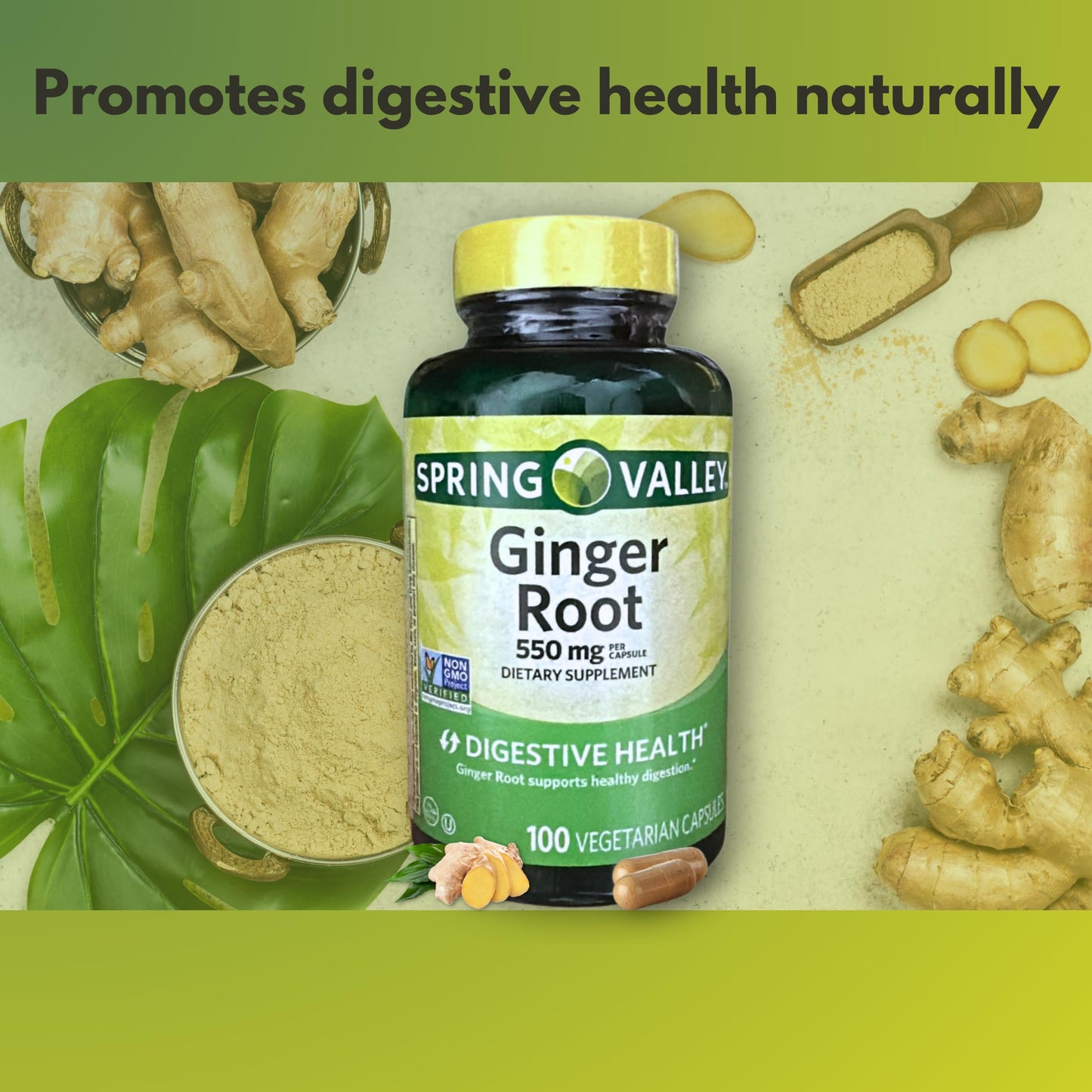 FUSION SHOP STORE Ginger Root 550mg, 100 Capsules
