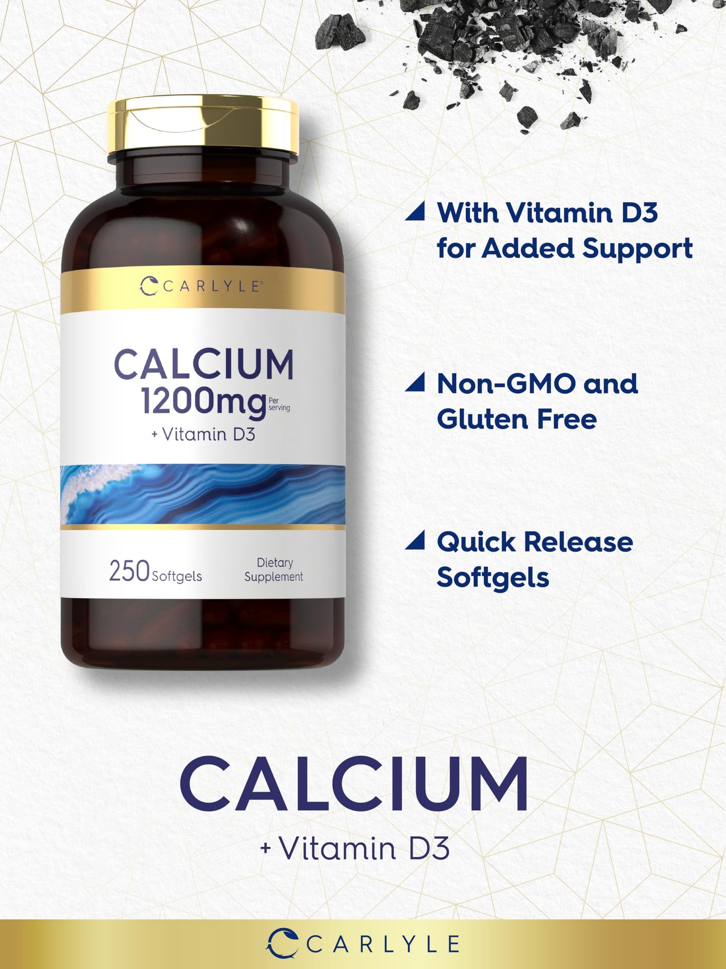 Carlyle Calcium 1200 mg with Vitamin D3 Softgels 250
