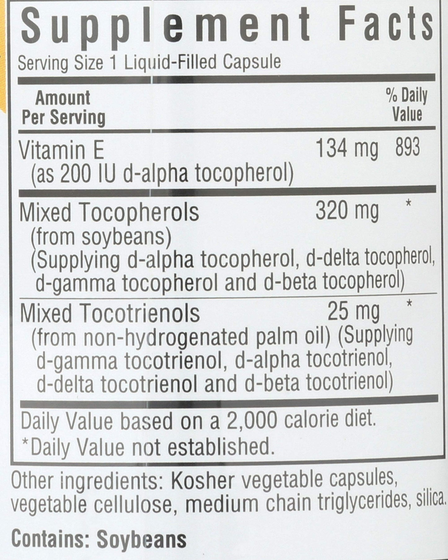 BlueBonnet Full Spectrum Natural Vitamin E Complex Capsules, 30 Count