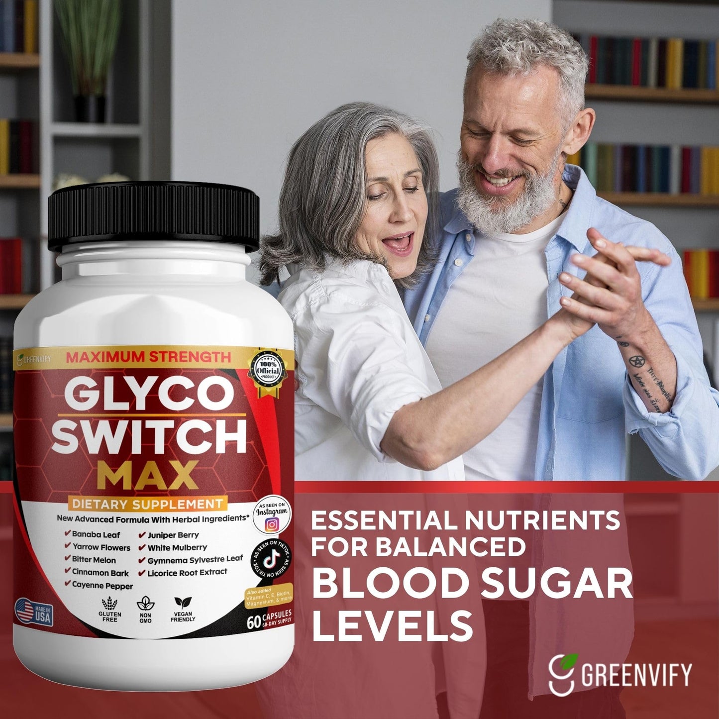 GREENVIFY Glyco Switch Max Maximum Strength Dietary Supplement Capsule, 60 Capsules