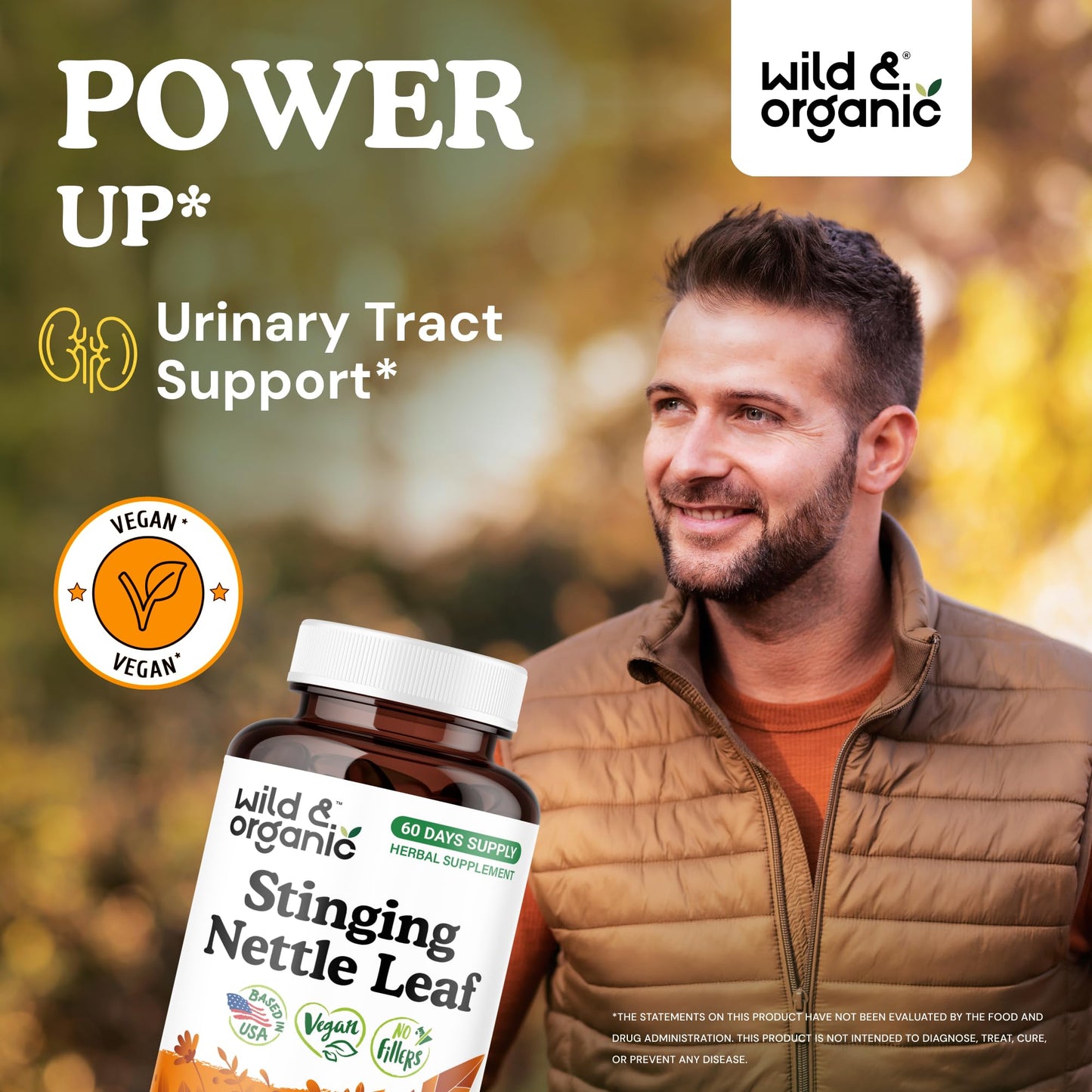 Wild & Organic Stinging Nettle Capsules 120 Count