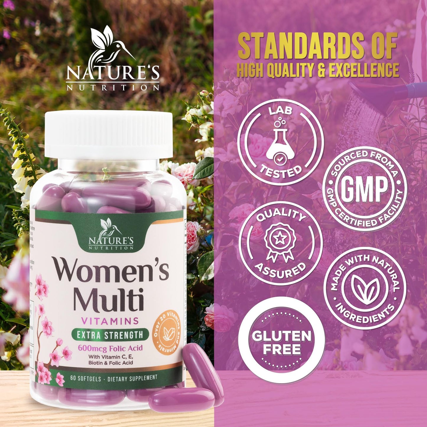 Nature's Nutrition Women's Multivitamin Softgels 60 Count