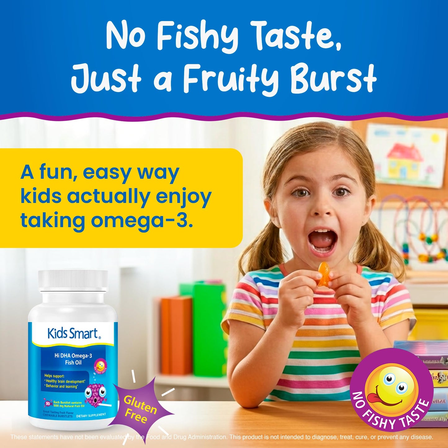 KIDS SMART Hi DHA Omega-3 Fish Oil Chewable, 3 Count