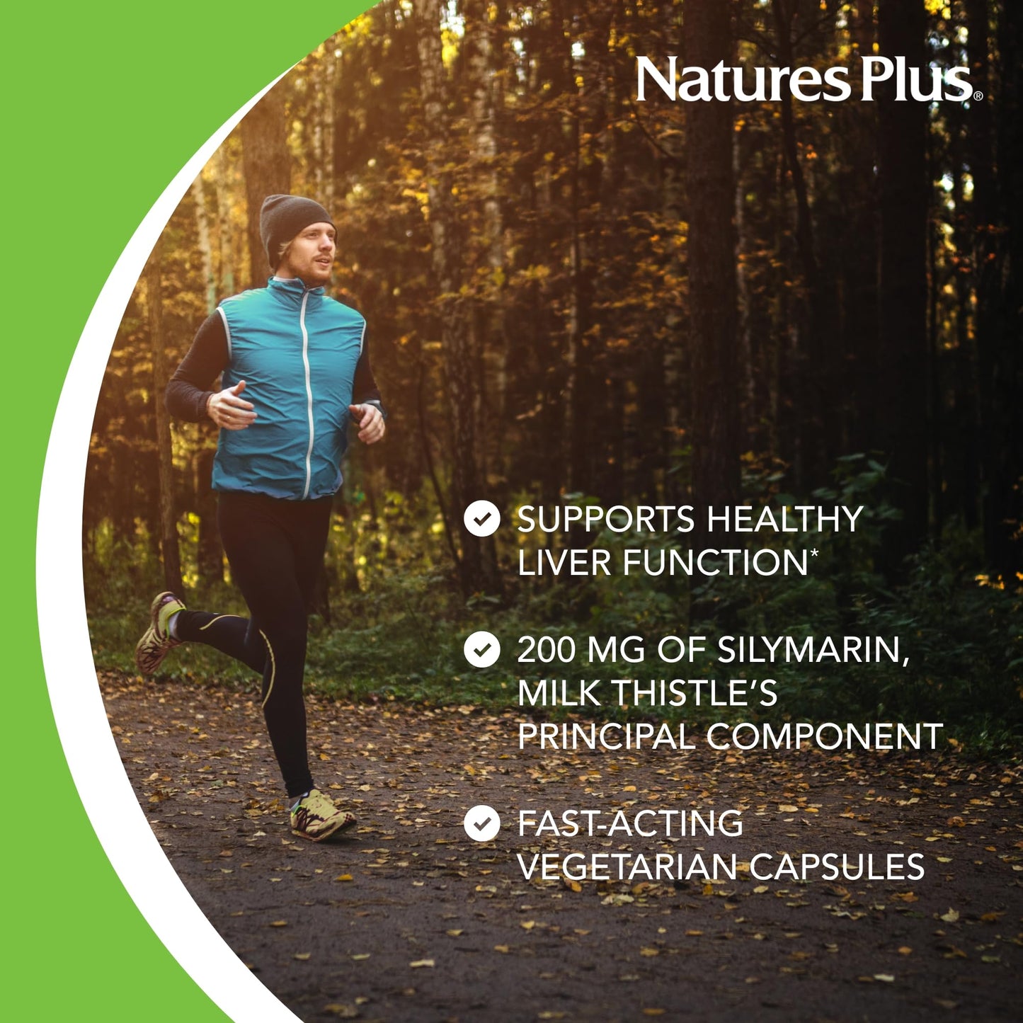 NaturesPlus Herbal Actives Milk Thistle, 60 Capsules