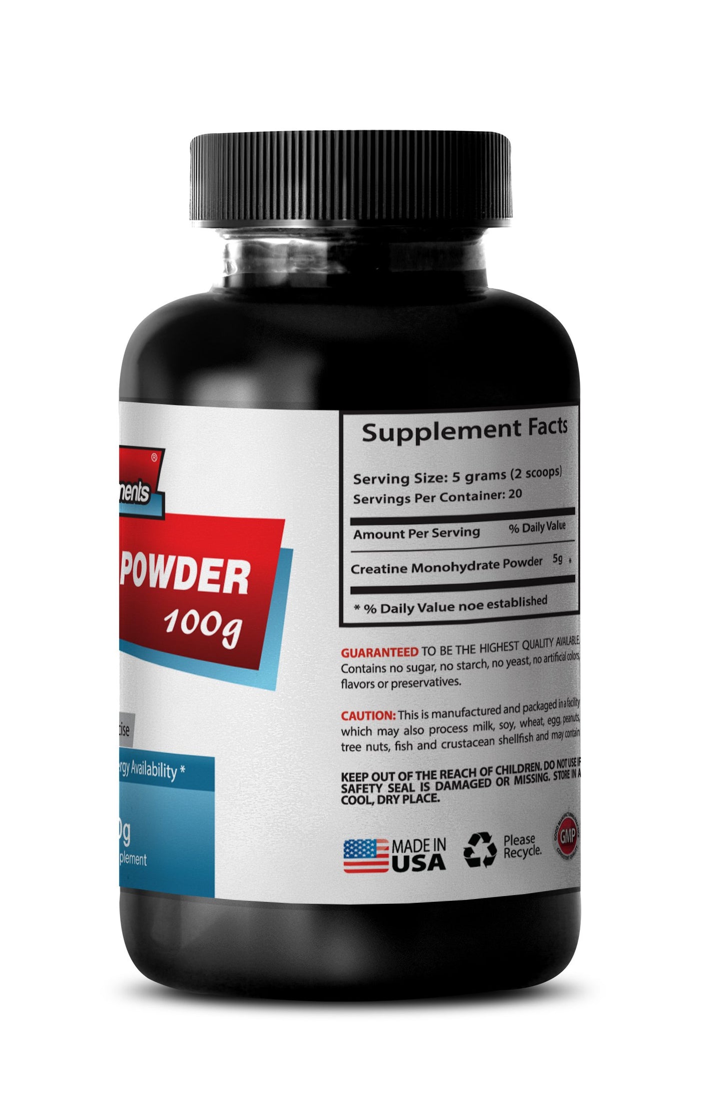 Sport Supplements Best Creatine Powder 1 Bottle