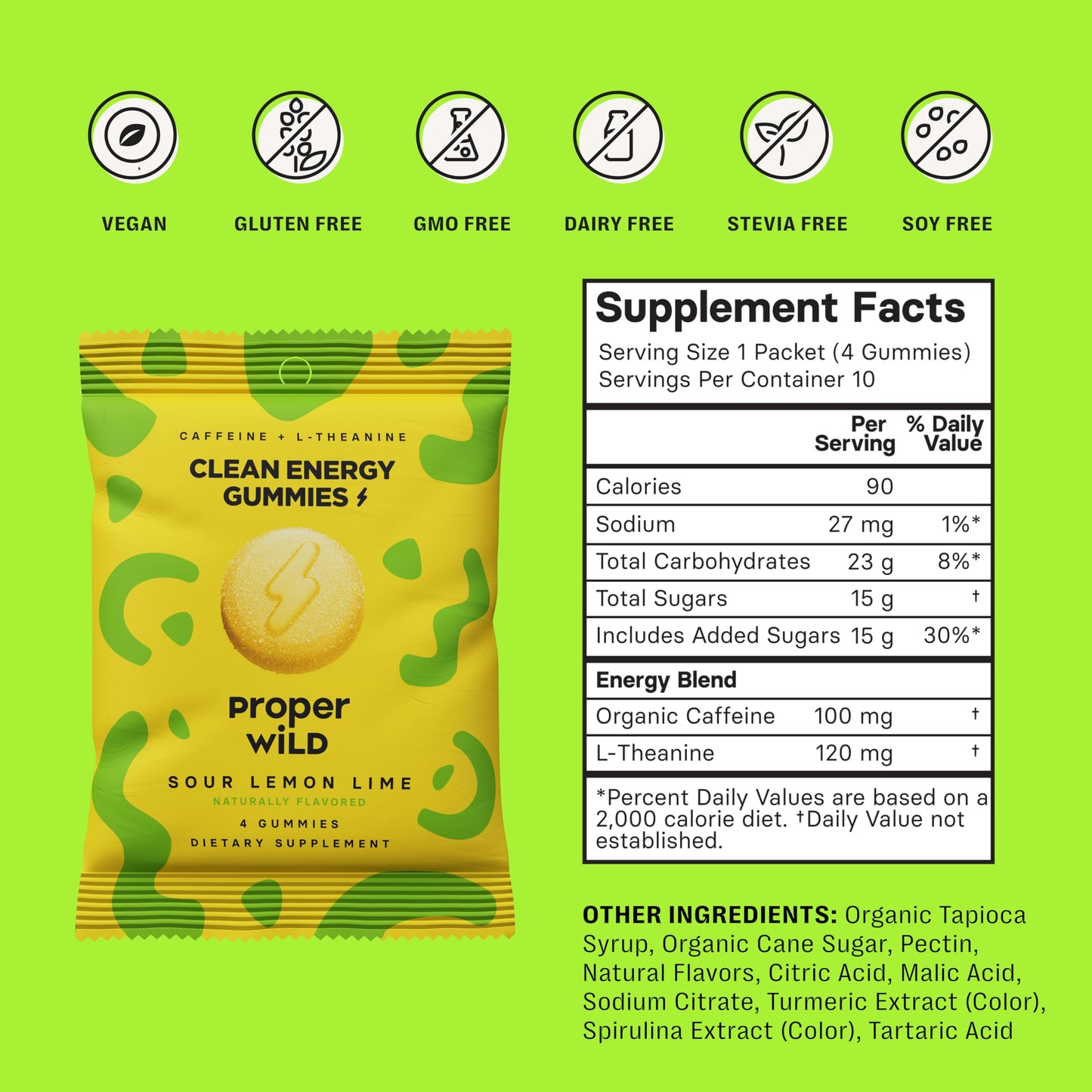 Proper Wild Vegan Energy Gummies Variety Bundle, 80 Gummies