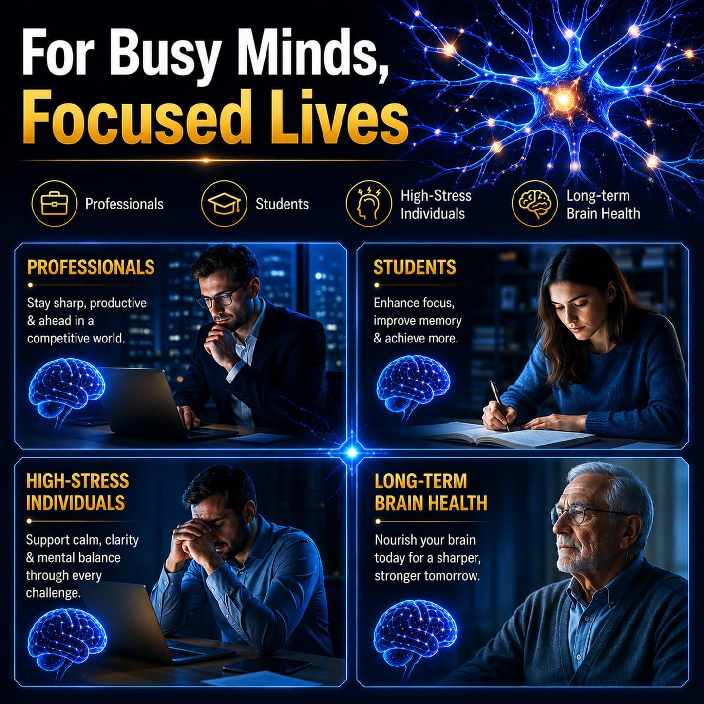 CUIXO Brain Supplement Memory & Focus, Nootropic Support with Phosphatidylserine Softgels 90 Count