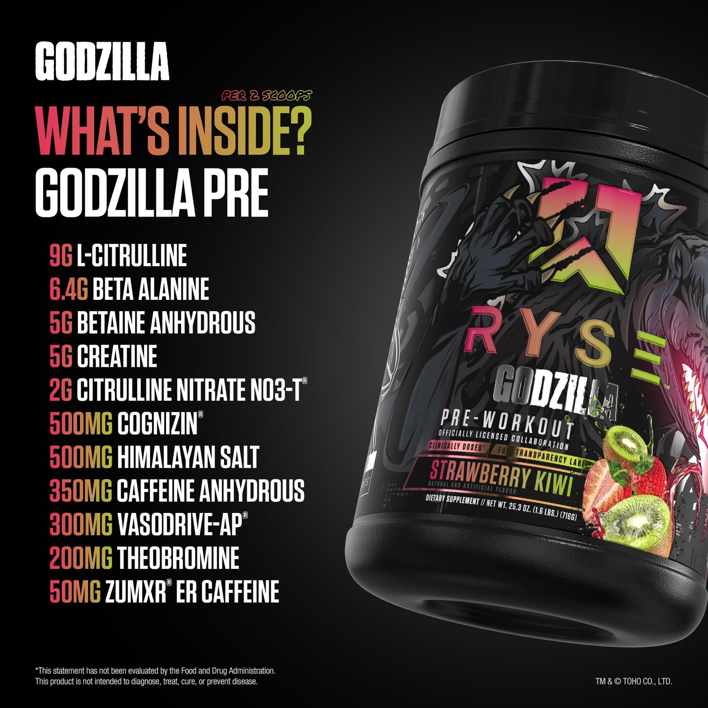 RYSE Up Supplements Godzilla X Noel Deyzel Pre Workout Powder 25.3