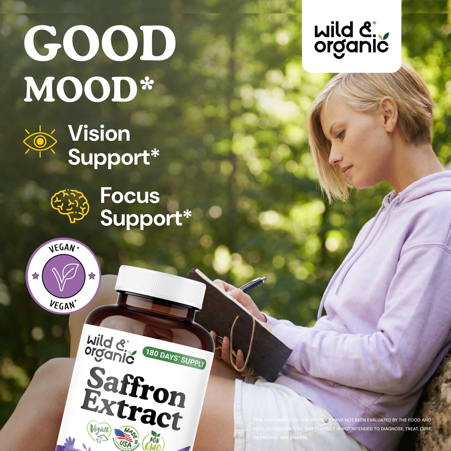 Wild & Organic Saffron Extract Capsules 180 Count