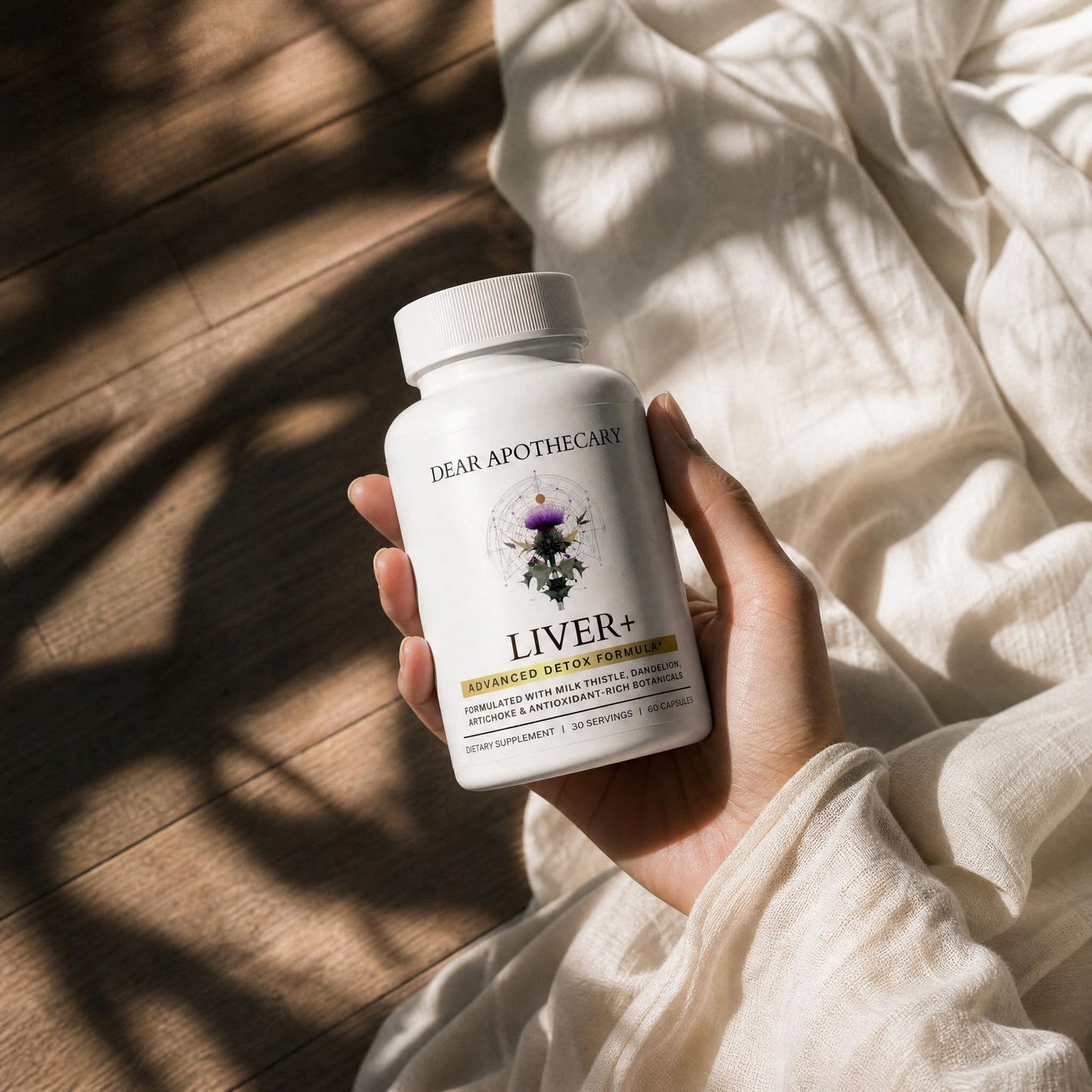 Dear Apothecary Liver Detox & Support Supplement with Milk Thistle 200mg Dandelion Root Artichoke - 22 Ingredient Liver Health Formula with Zinc Choline Turmeric Berberine - 60 Vegan Capsules