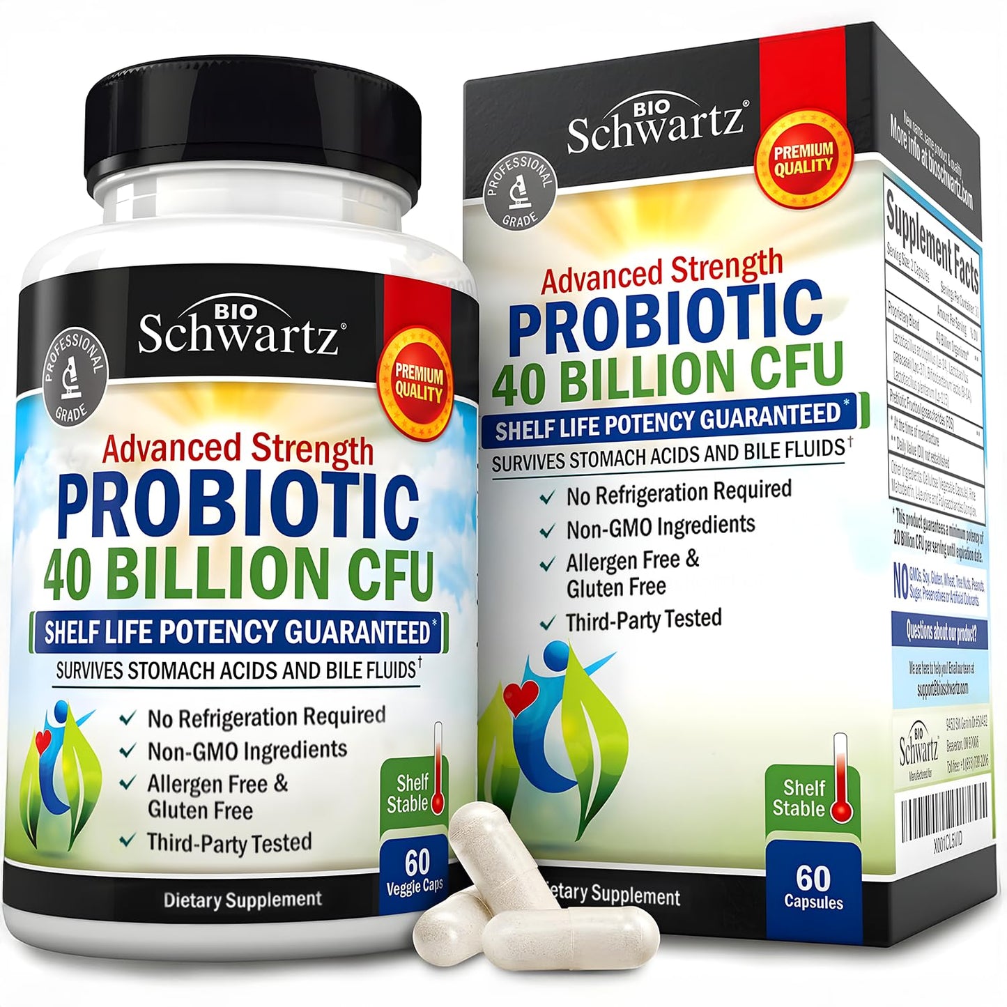 BioSchwartz Daily Probiotic Nutritional Supplement Capsule 60 Count