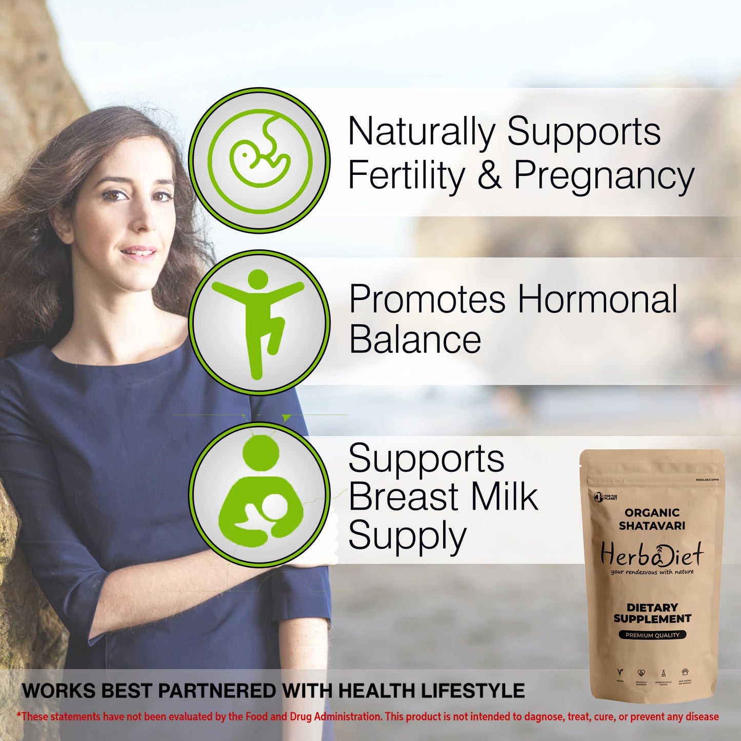 Herbadiet Shatavari Root Organic Powder 8 oz