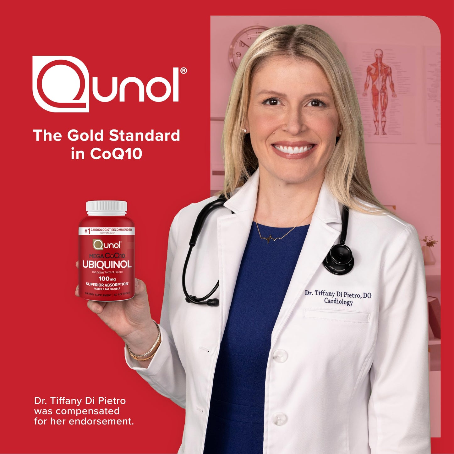 Qunol Mega Ubiquinol 100mg CoQ10 Softgels, 100 Count