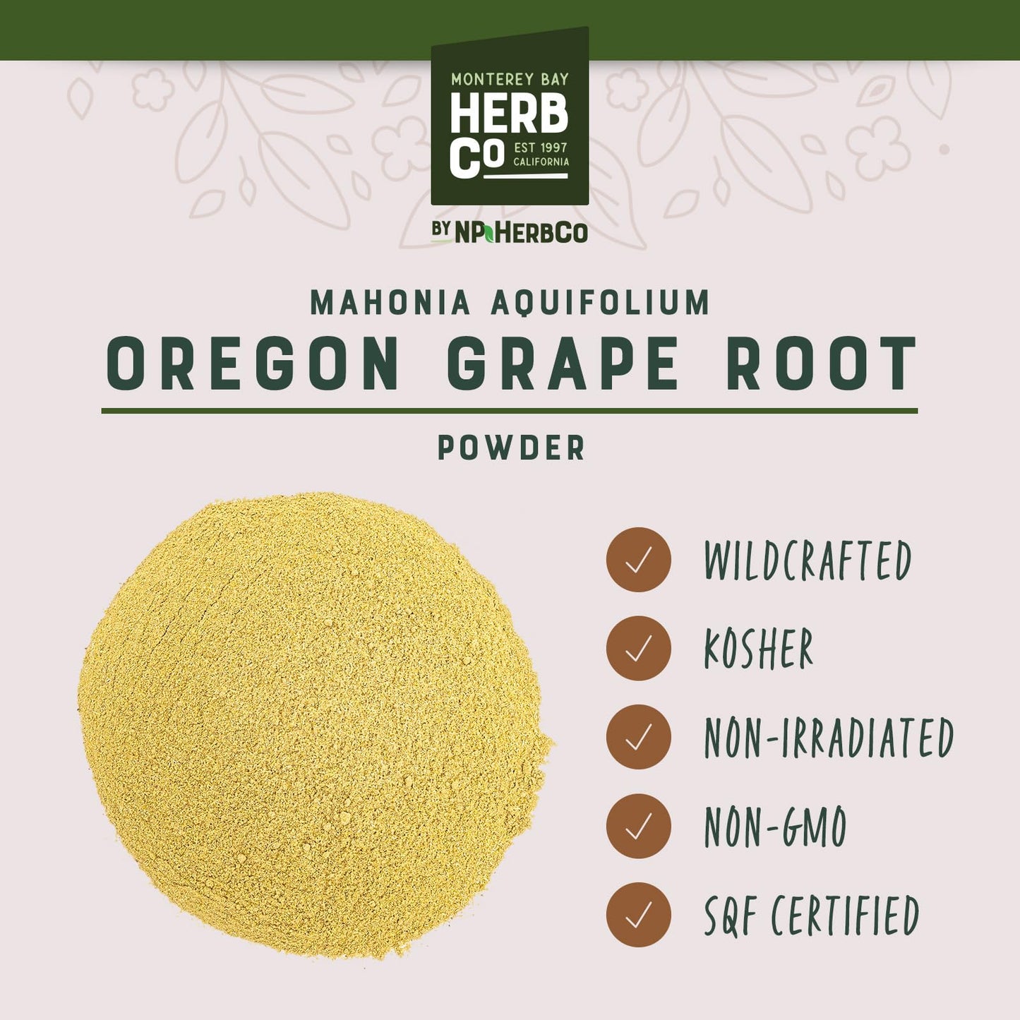 Monterey Bay Herb Co Oregon Grape Root Powder 16 oz