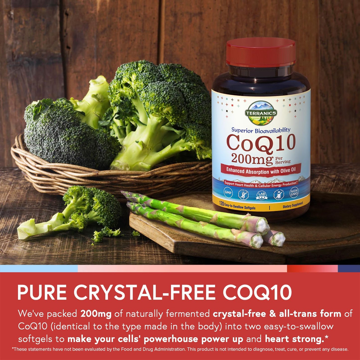 Terranics CoQ10 200mg Softgels 120 Count