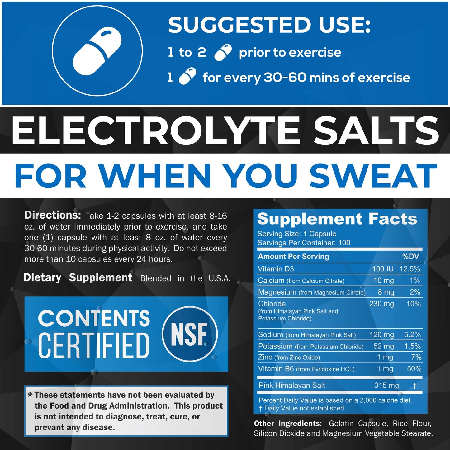 Polyfit Electrolyte Salts Capsules 100