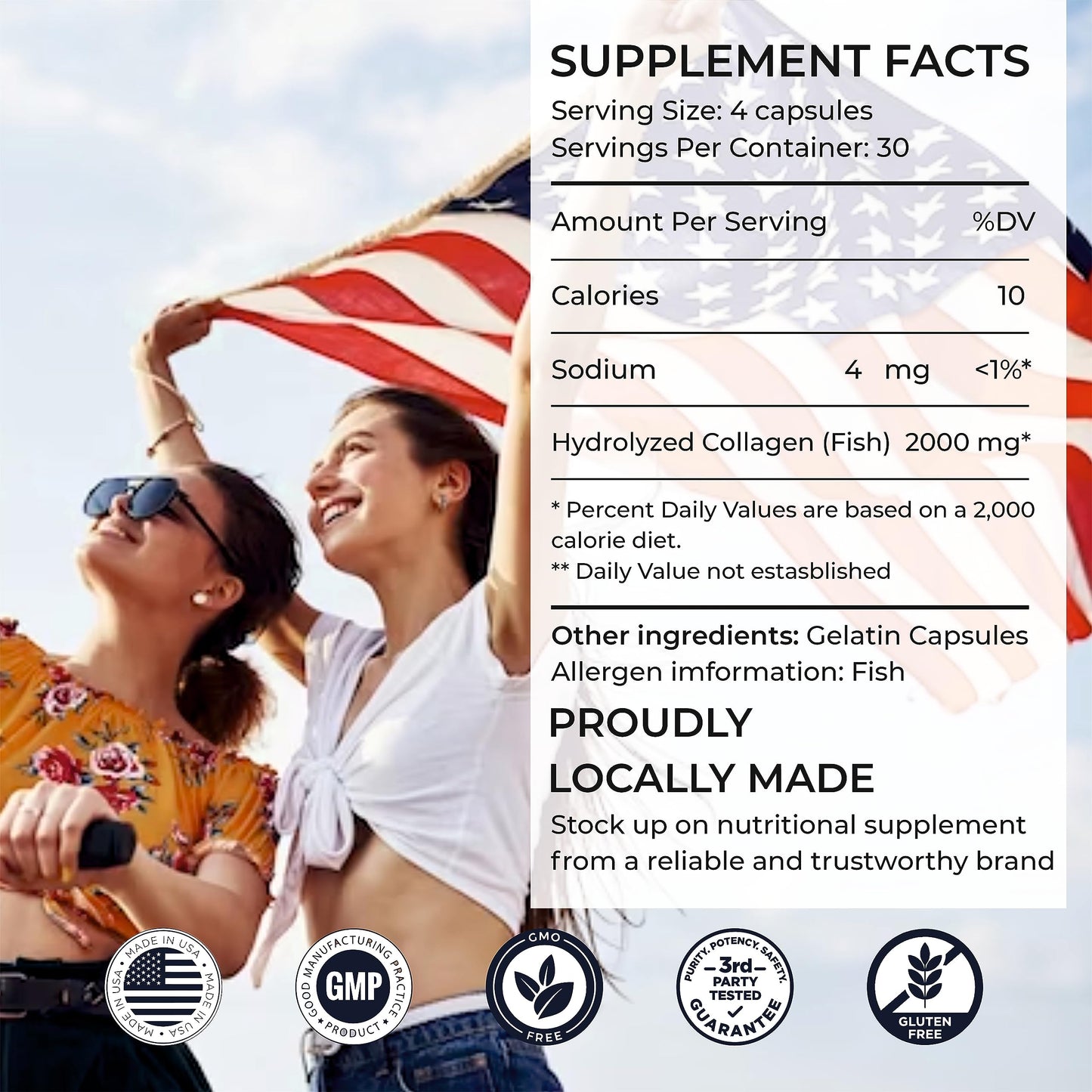 SIRUNES Marine Collagen Peptides Capsules, 120 Count