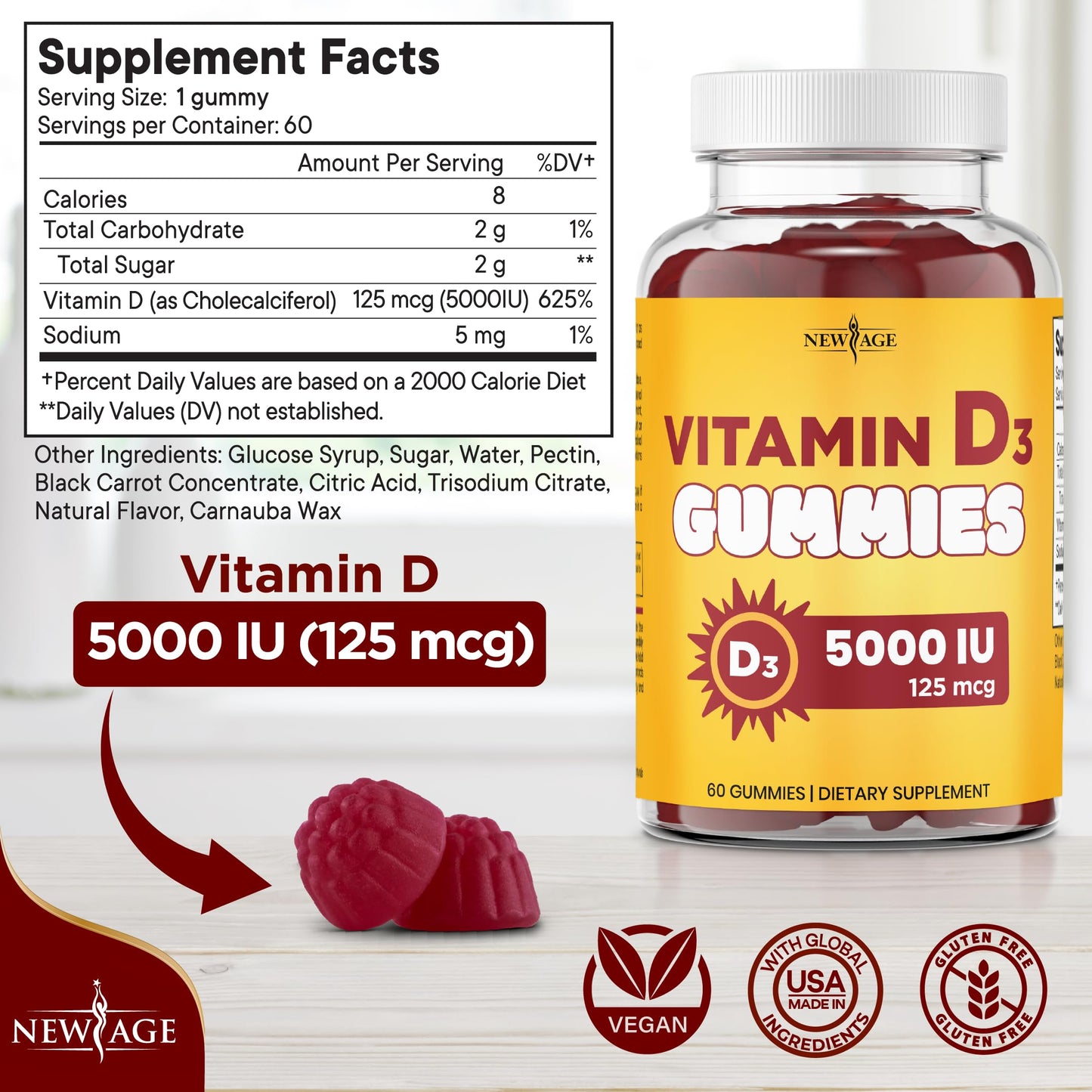 NEW AGE Ultimate Immune Support Gummies - 120 Count