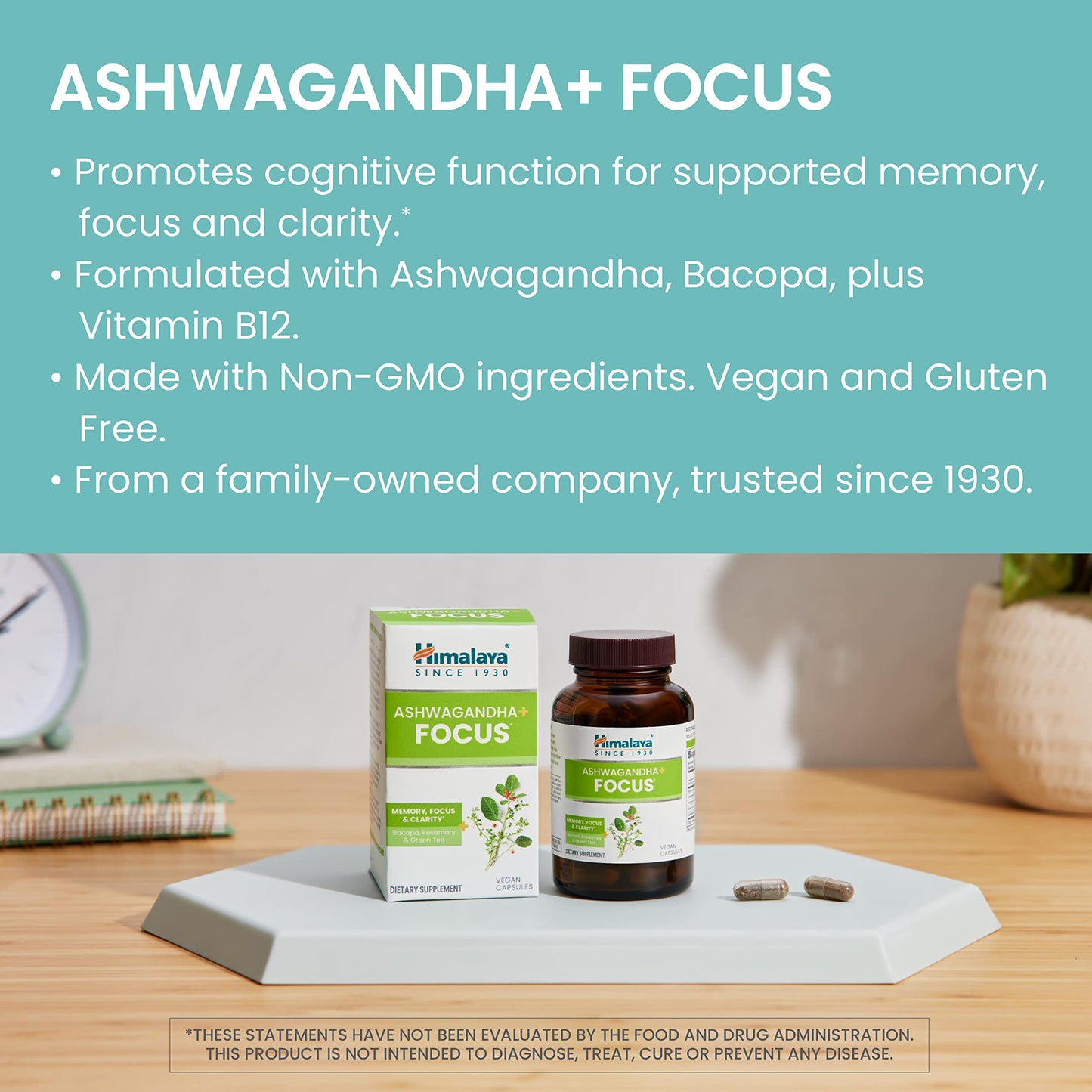 Himalaya Ashwagandha+ Focus Capsule, 60 Count