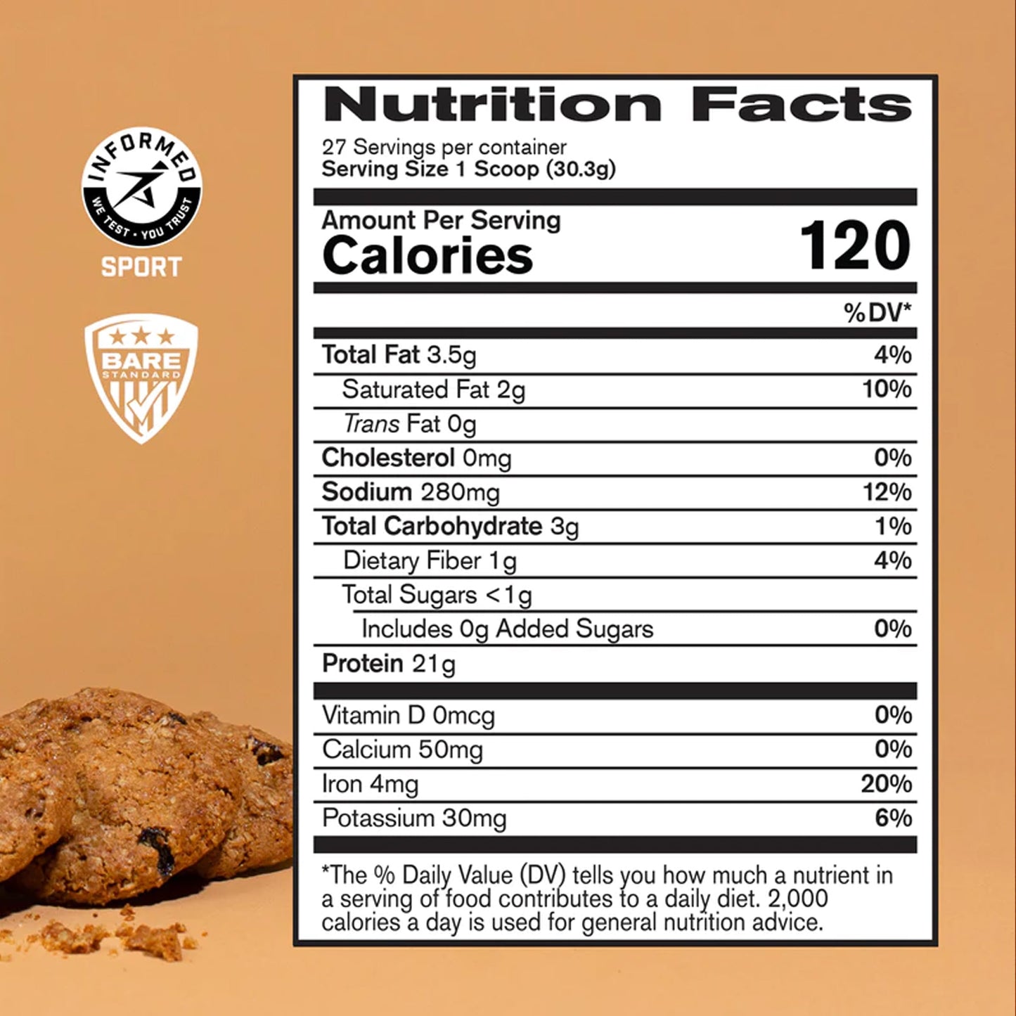 Bare Performance Nutrition Vegan Oatmeal Cookie Protein + Strong Joints Bundle Protein Powder, 2-Pack