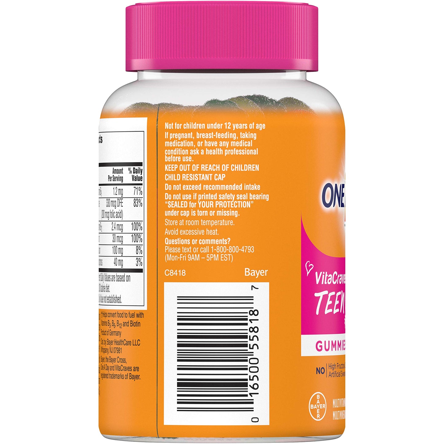 ONE A DAY Vitacrave For Him & Vitacrave Teen For Her Gummies, 240 Gummies, Pack of 4