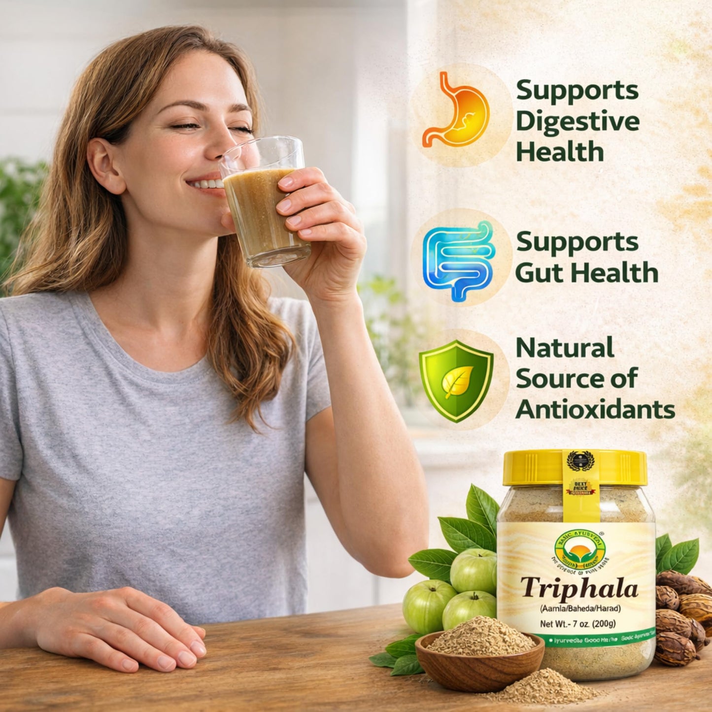 BASIC AYURVEDA Triphala Powder 7.05 oz