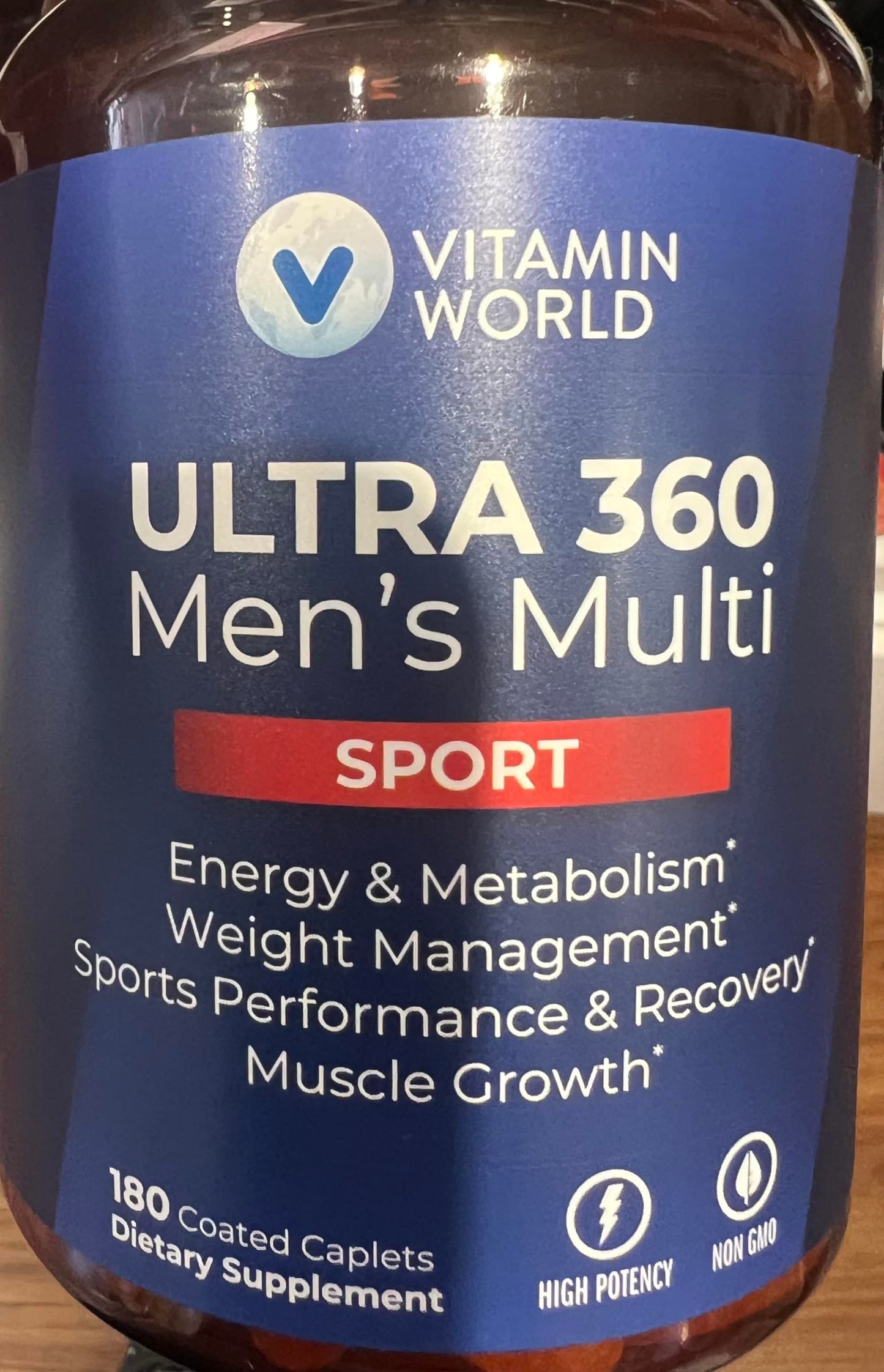 Vitamin World Ultra 360 Men's Multi Sport Coated Caplets, 180 Count