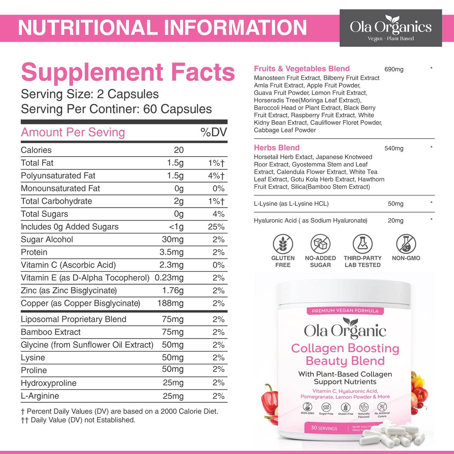 Ola Organic Collagen Booster Powder 6 Ounce