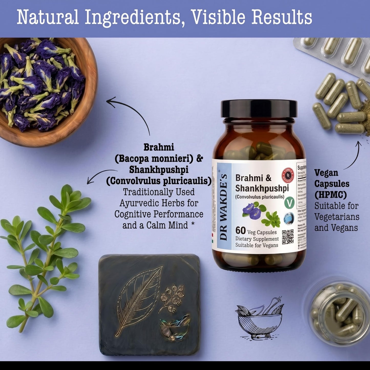 DR WAKDE's Brahmi & Shankhpushpi Capsules, 1 Capsule