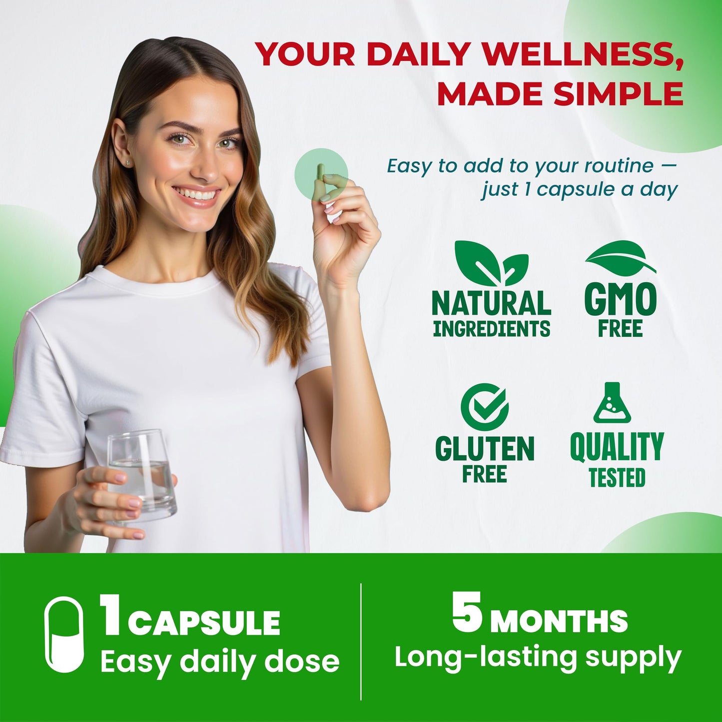 ULTRA HERBS Superfood Greens 18-in-1 with Fruits & Vegetables & Herbs Capsules, 150 Count