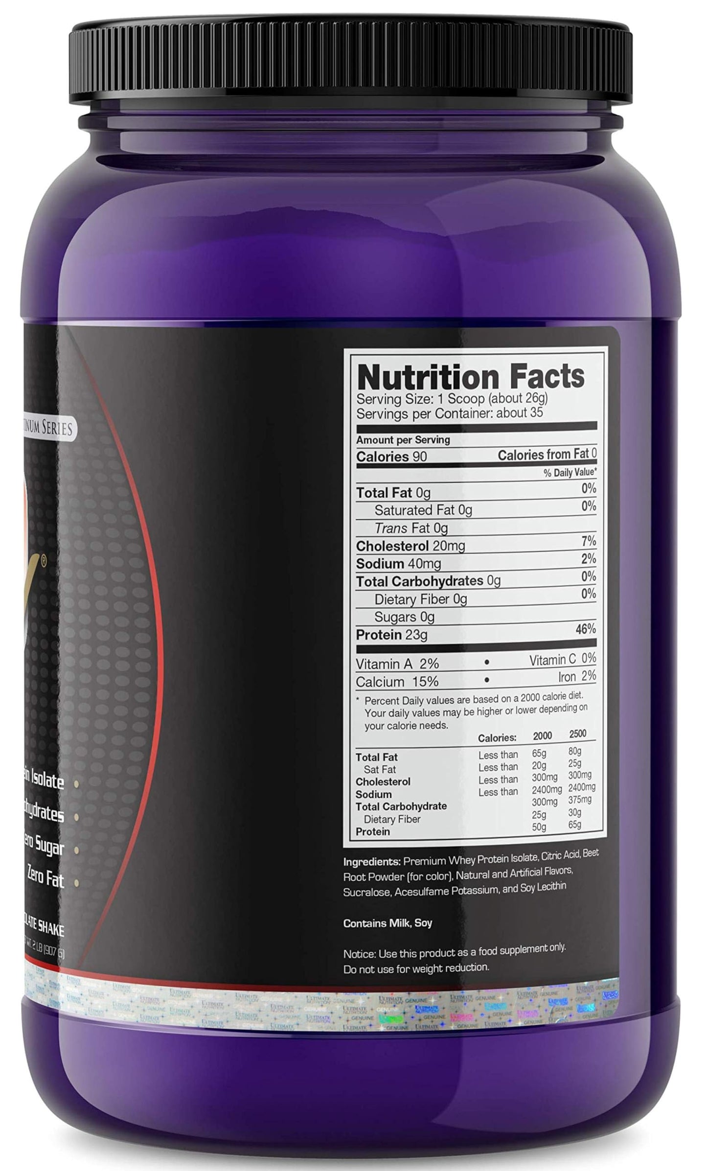 Ultimate Nutrition ISO Cool Whey Isolate Powder, Cherry Berry, 32 Servings