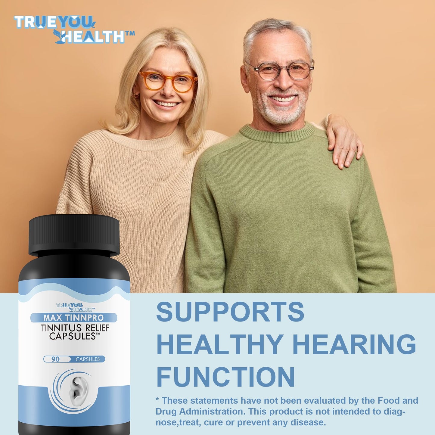 True You Health Max Tinnpro Tinnitus Relief Capsules, 90 Count