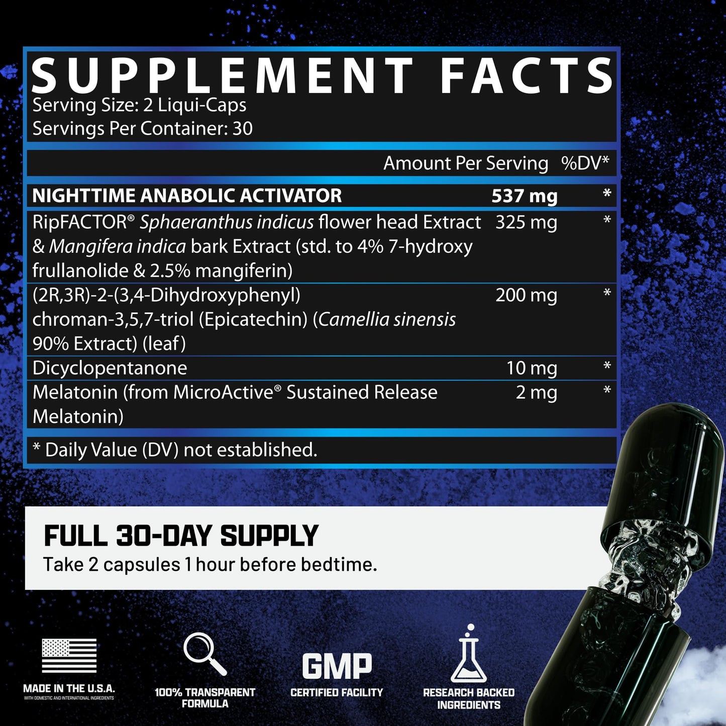 Nutrex Research Anabol Nighttime Sleep Support and Anabolic Muscle Builder Capsules 60 Count