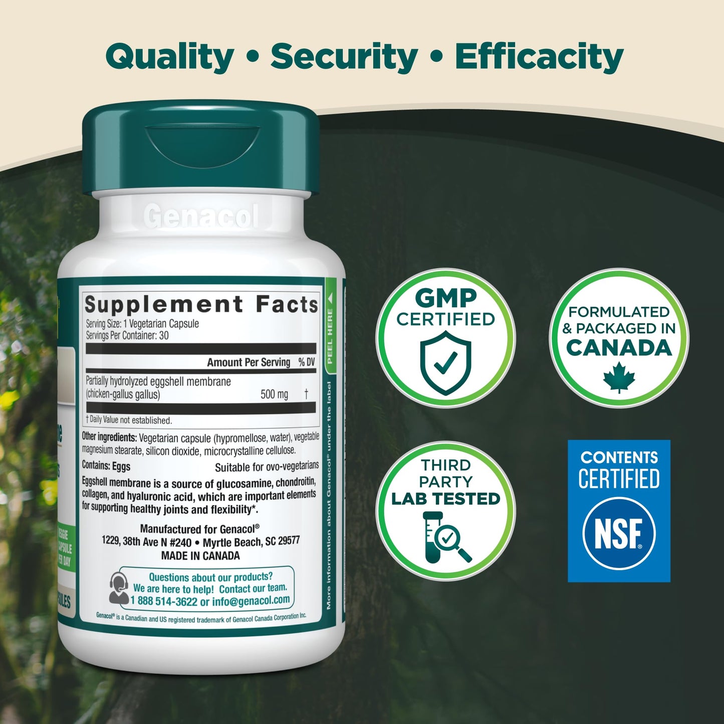 Genacol Ovoflex Natural Eggshell Membrane Supplement Capsule 30 Count