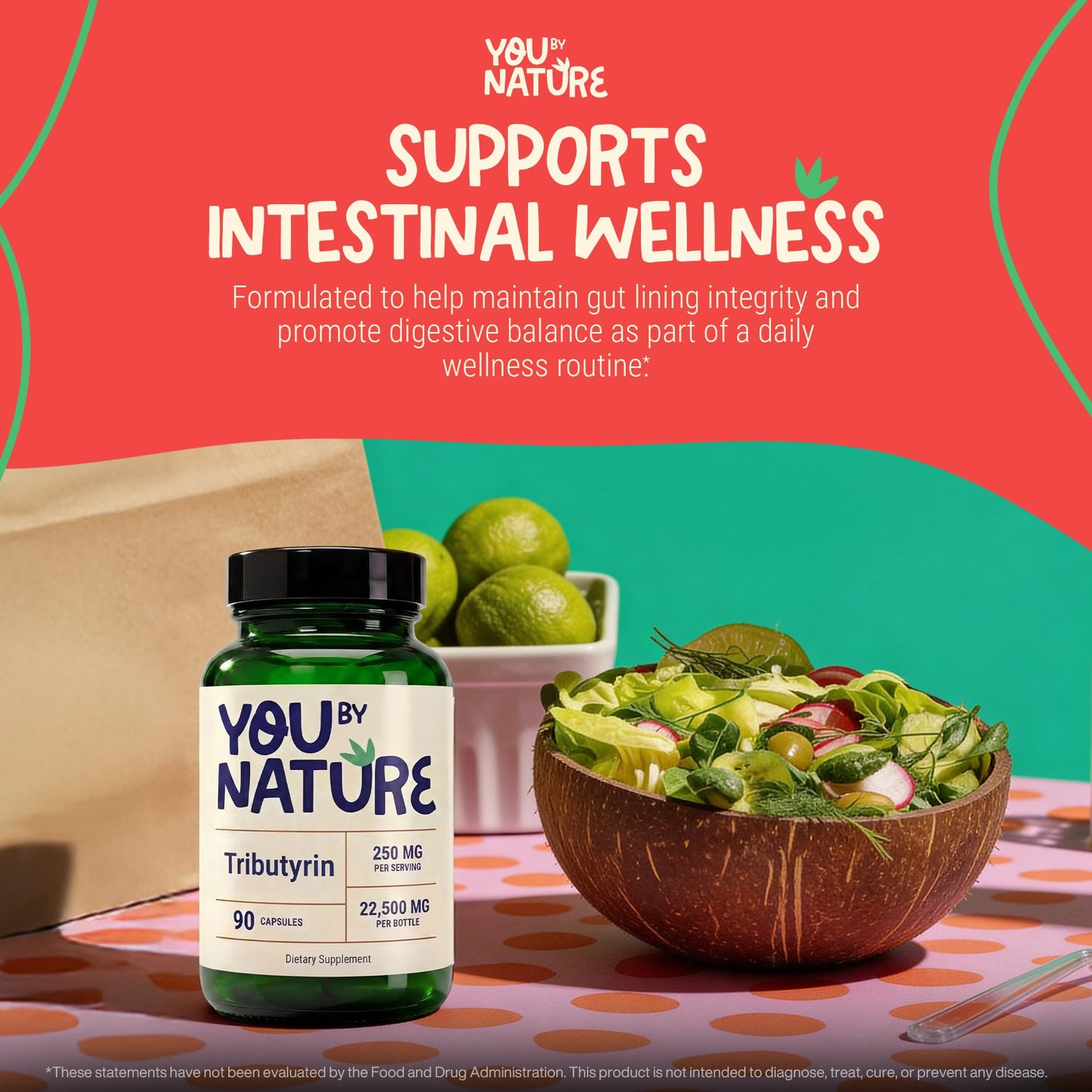 YOUBYNATURE Tributyrin 250mg Capsule, 90 Capsules