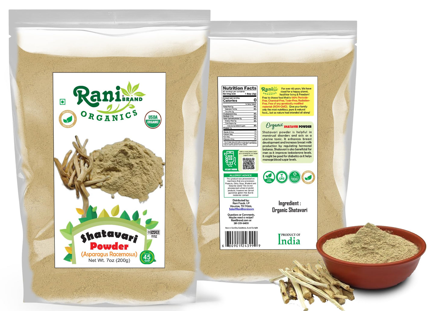 Rani Brand Authentic Indian Products Shatavari Powder 7 oz