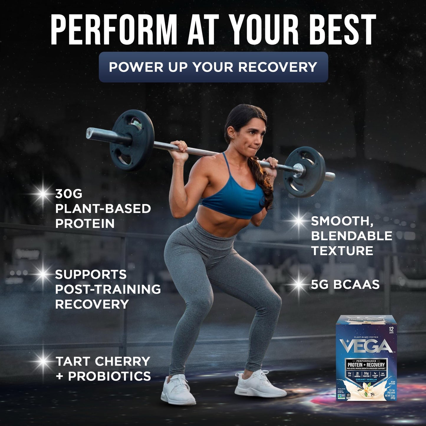 Vega Protein + Recovery Vanilla Powder, 17.5 oz