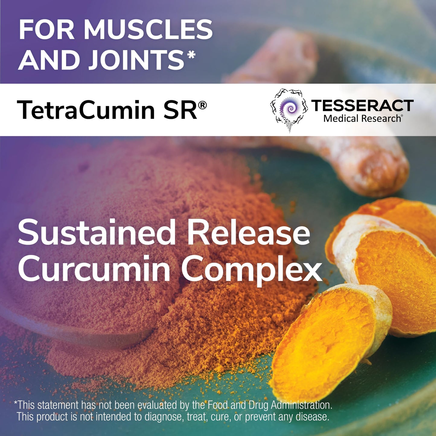 Tesseract Medical Research TetraCumin SR Turmeric Curcumin Supplement Capsules, 120 Count
