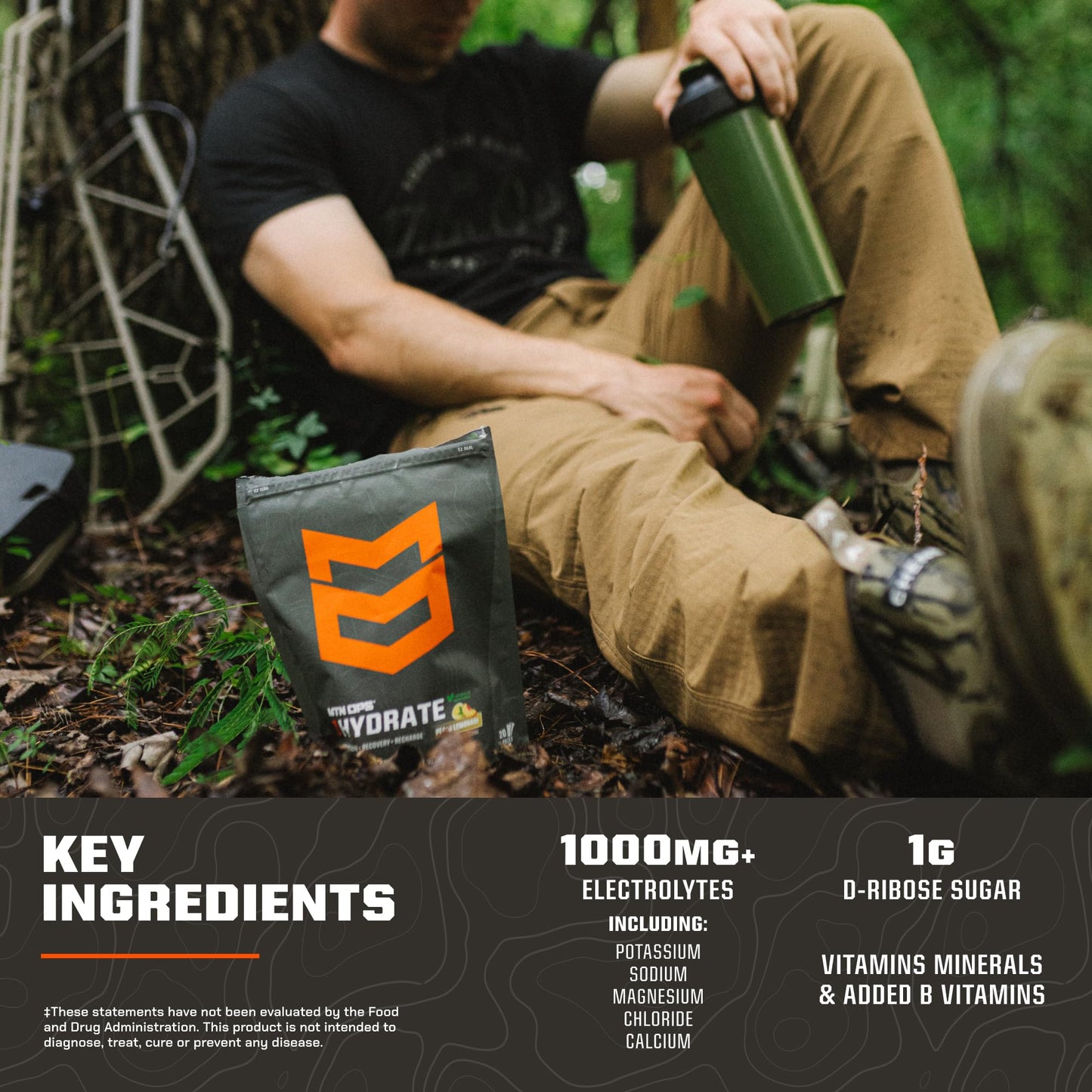 MTN OPS Hydrate Sugar Free Electrolyte Powder Peach Lemonade 5.6