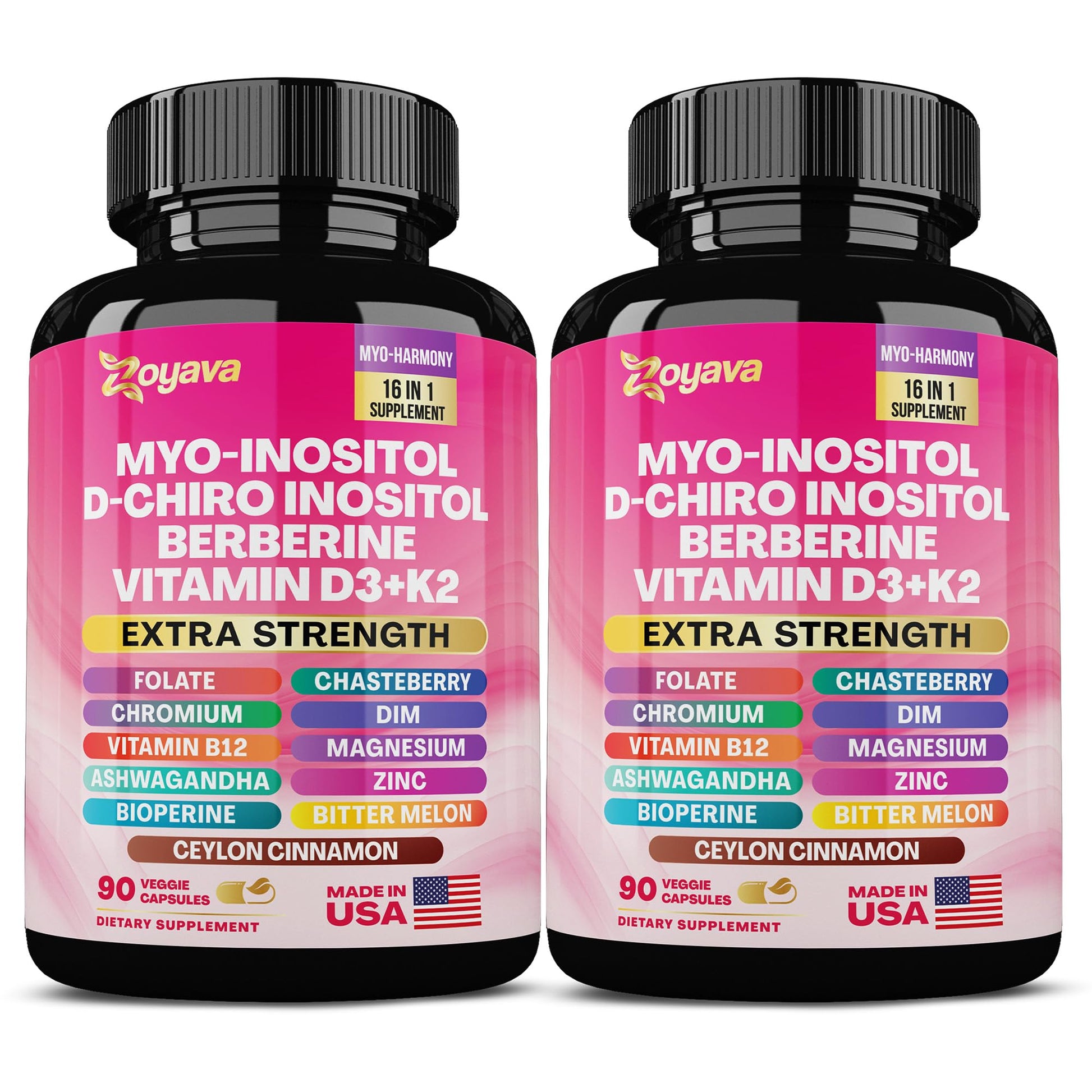Zoyava Myo Inositol Supplement Capsules, 90 Capsules