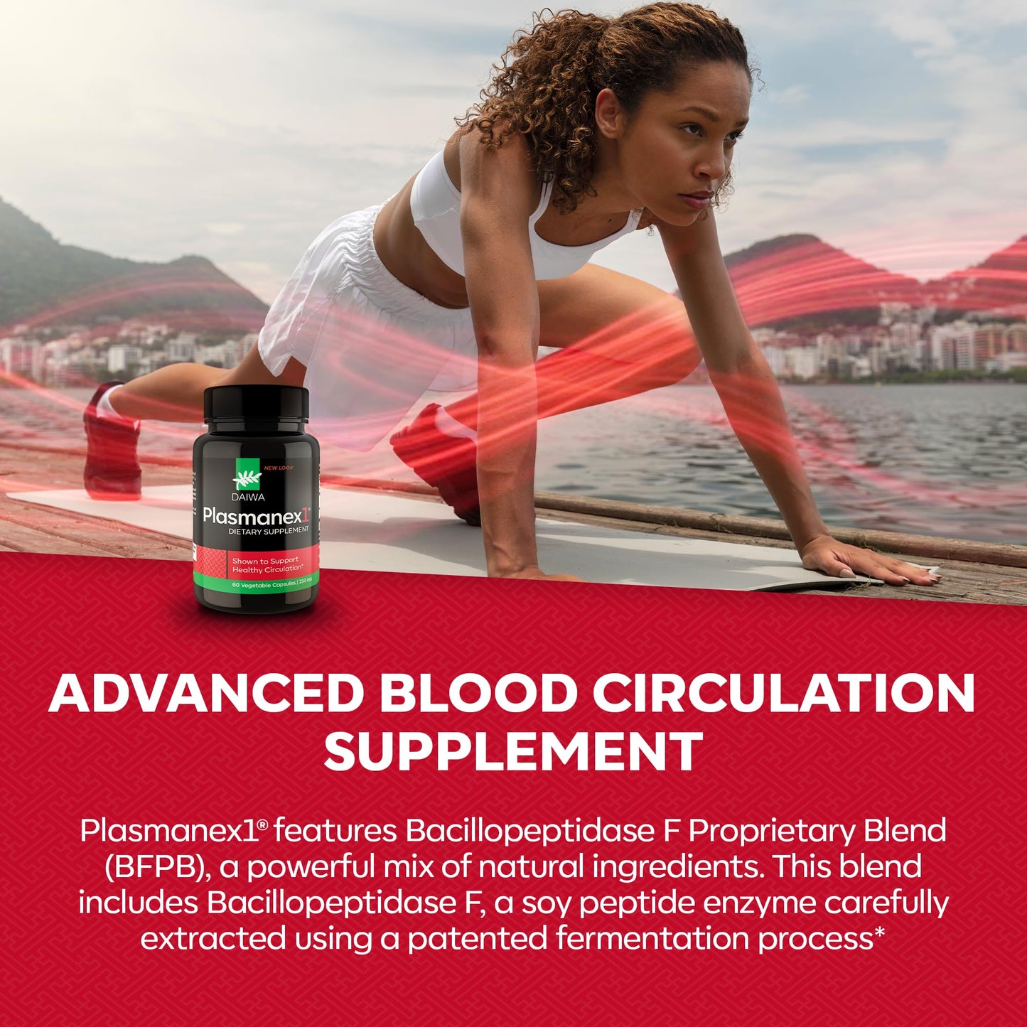 Daiwa Health Development Plasmanex1 - Circulation Supplement with Fermented Natto Enzyme (BFPB) for Blood Flow and Vascular Wellness, 60 Capsules