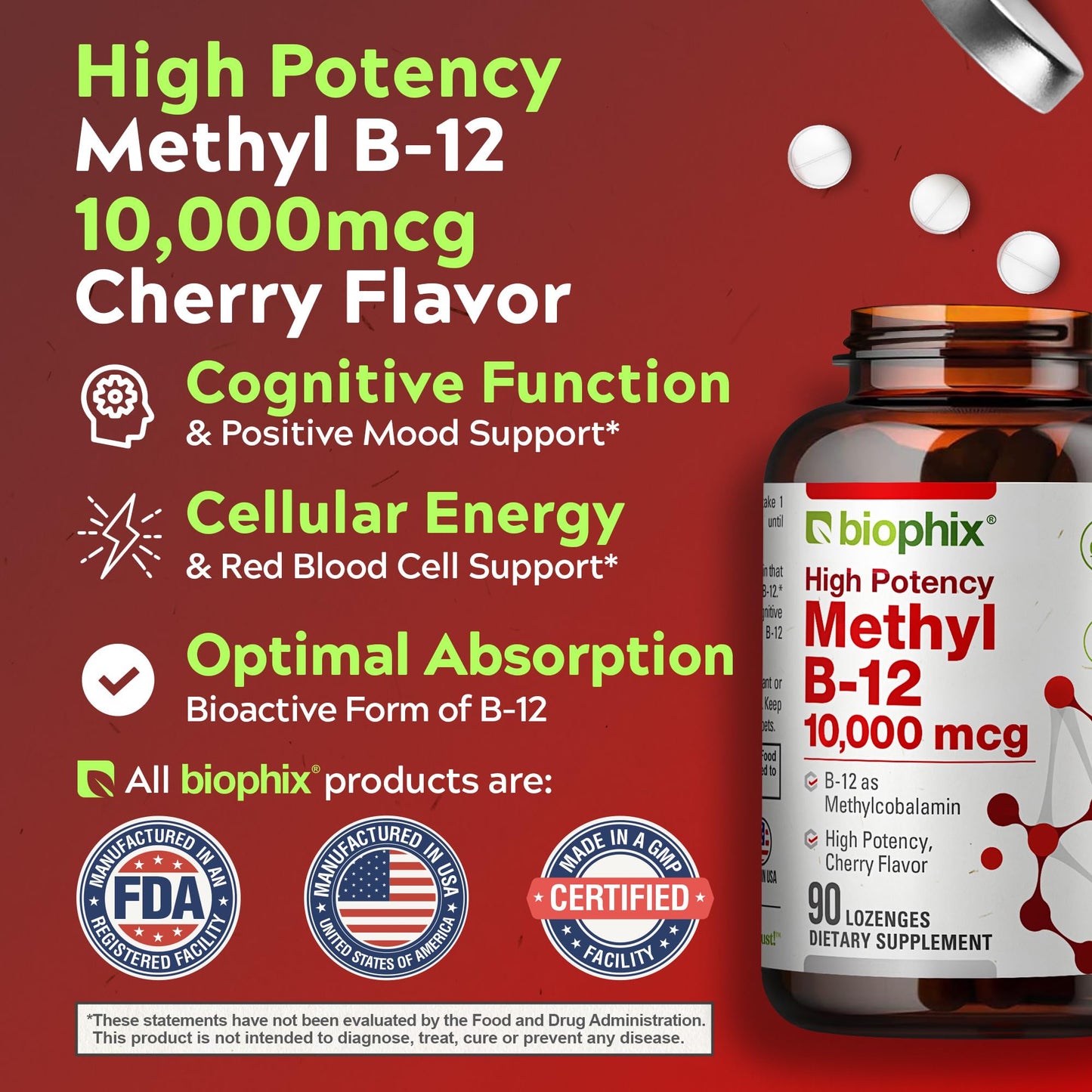 biophix Methyl B-12 10000 mcg Lozenges 90