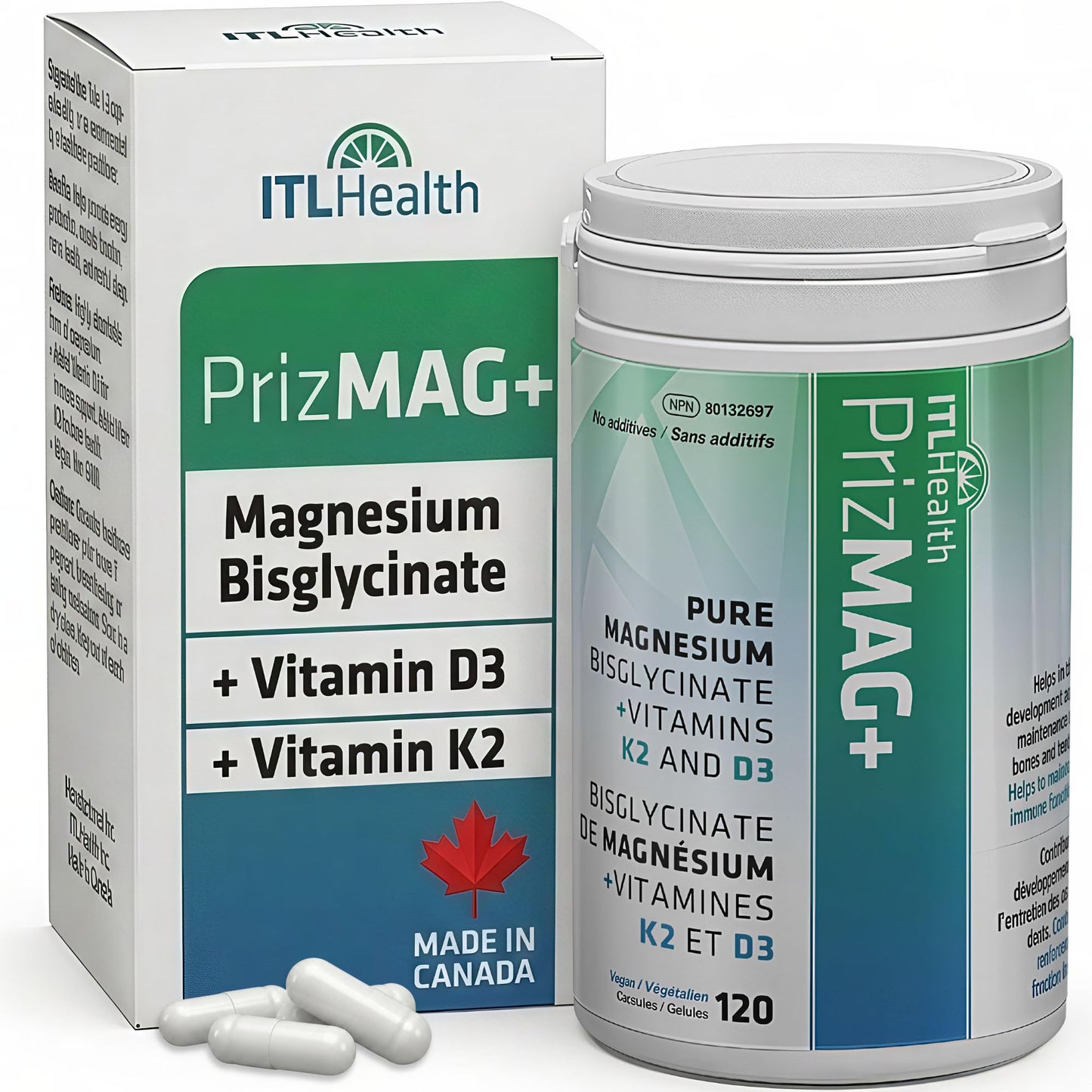 Mag365 MAG365 PrizMAG Plus Pure Magnesium Bisglycinate Pullulan Vegan 120 Capsules