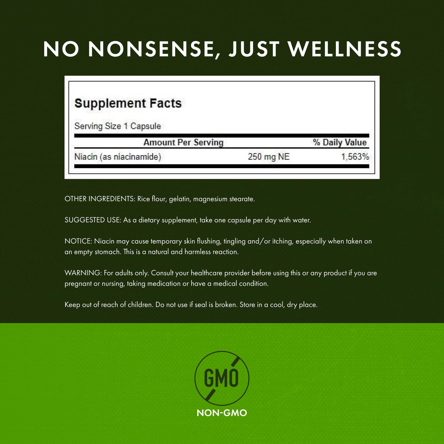 Swanson Niacinamide Vitamin B3 Supplement Capsule, 250 Capsules